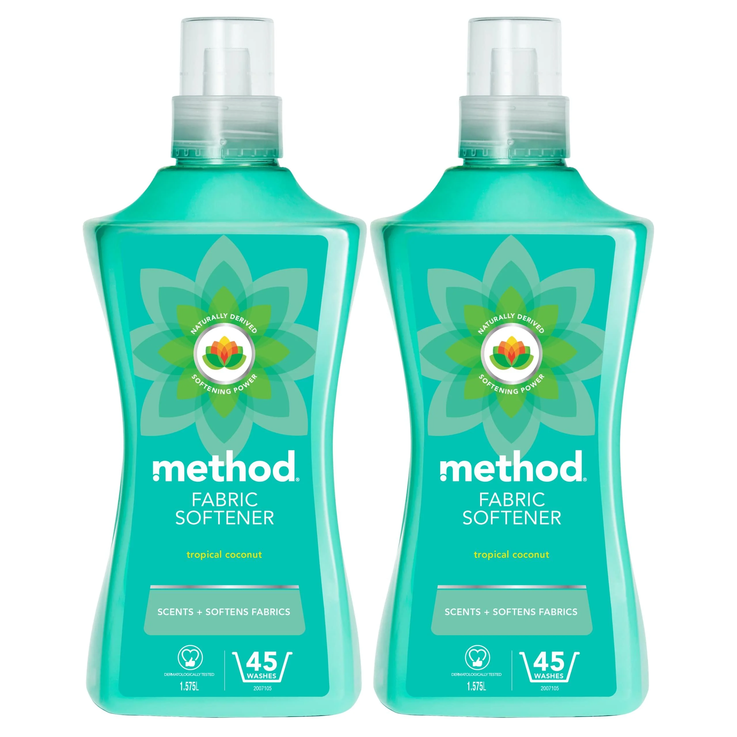 Method Fabric Softener Tropical Coconut 2 x 45 Washes (Pack of 2) Tropical Coconut 1.58 l (Pack of 2)
