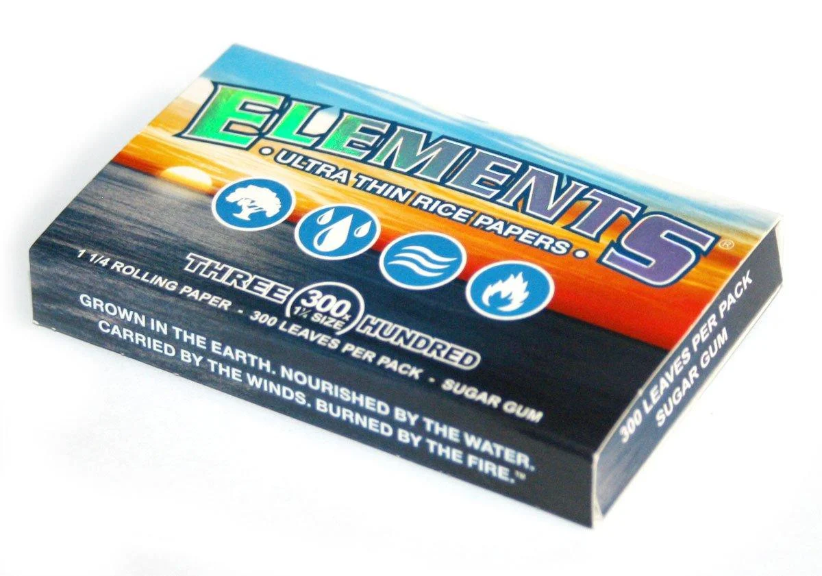 ELEMENTS 300 Ultra Thin Rice Rolling Paper 1.25 1 1/4 Size, 1 Pack 300 Leaves