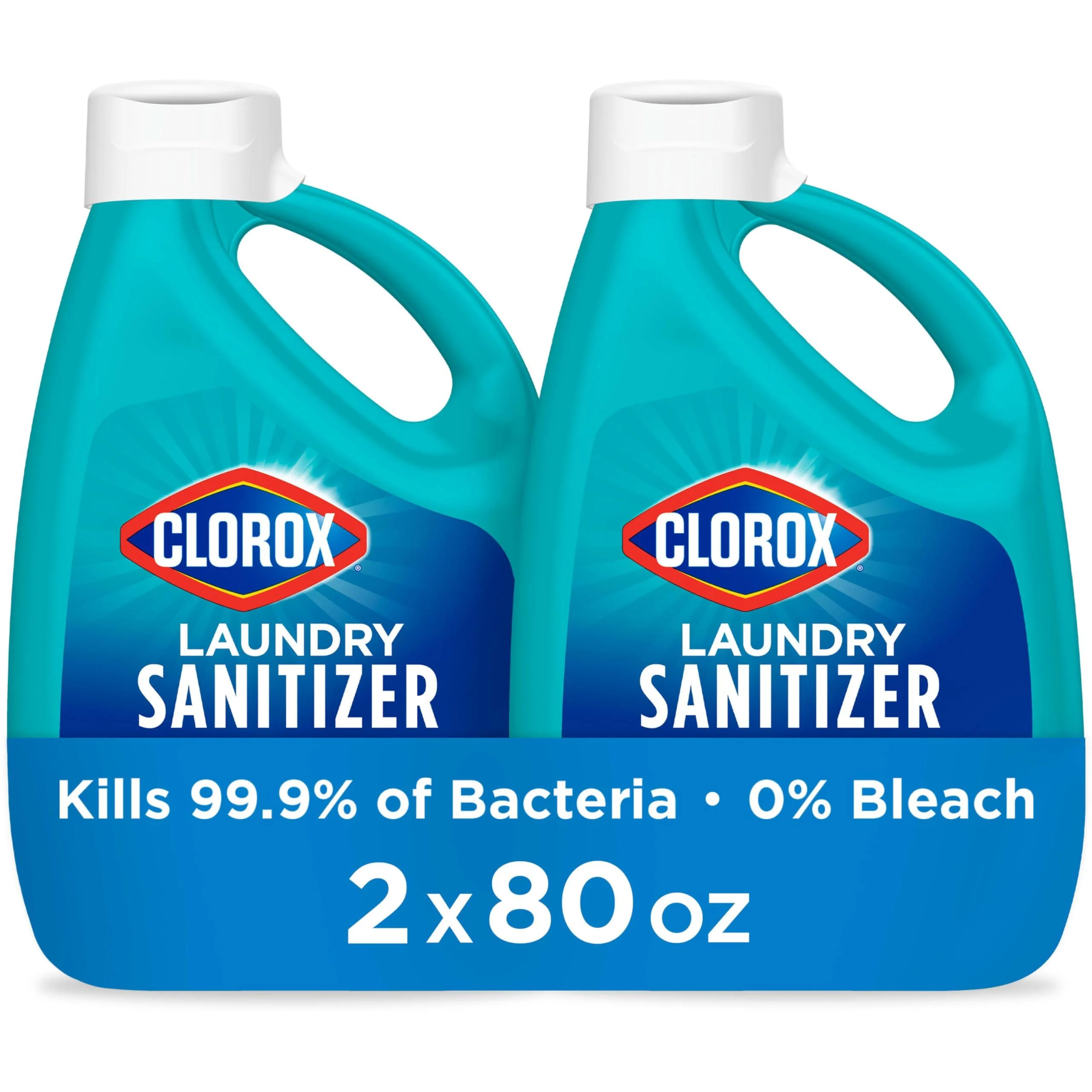 Clorox Laundry Sanitizer Kills 99.9% of Odor-Causing Bacteria on Laundry 80 Fl Oz Pack of 2
