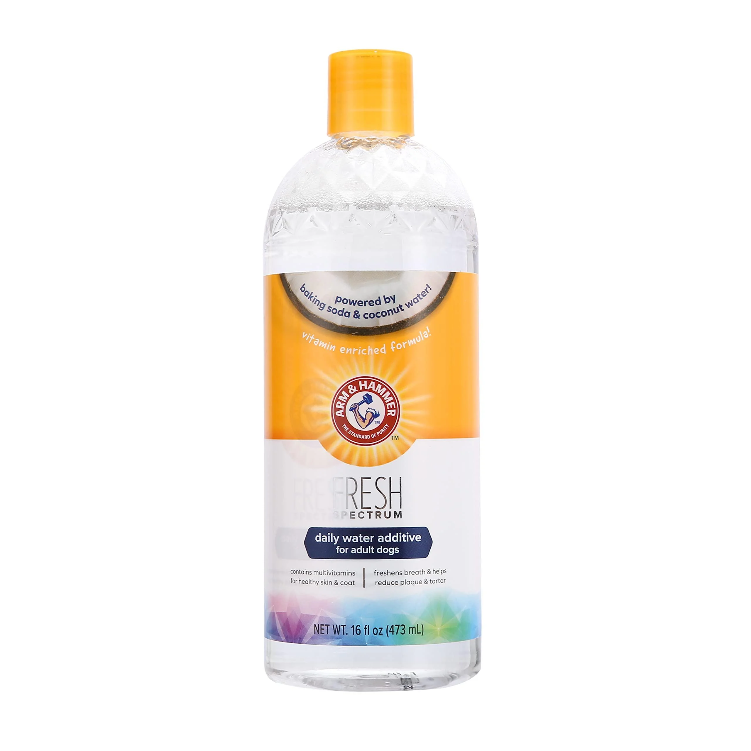 ARM & HAMMER Fresh Spectrum Coconut Mint Dog Water Additive 473ml Best Dental Care for Dogs Removes Plaque & Tartar Freshens Breath Gum & Teeth Cleaning No Brushing Easy to Use Pet Oral Hygiene - Company of Animals