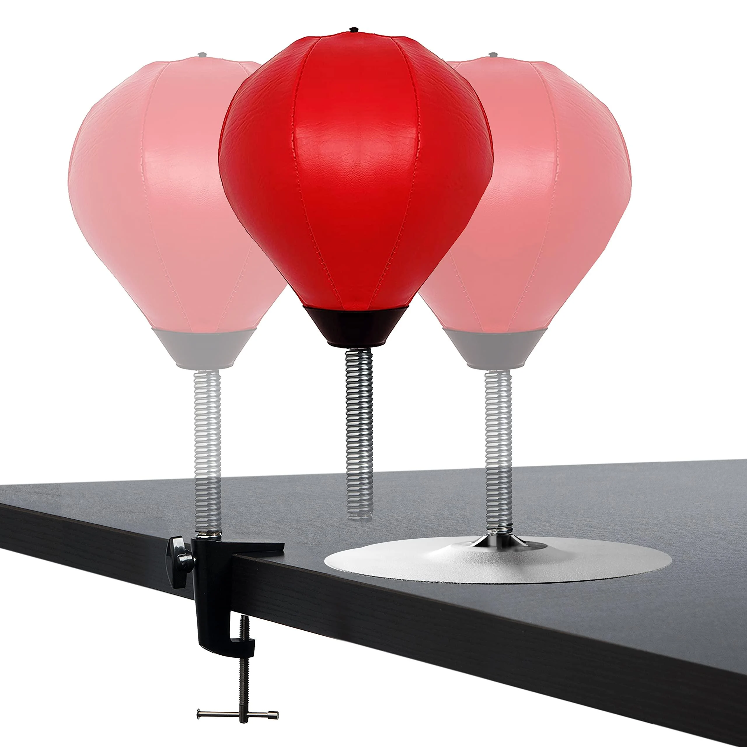Stress Relief Desktop Punching Bag. Comes with Desk Clamp and Suction Cup Red - Glacial