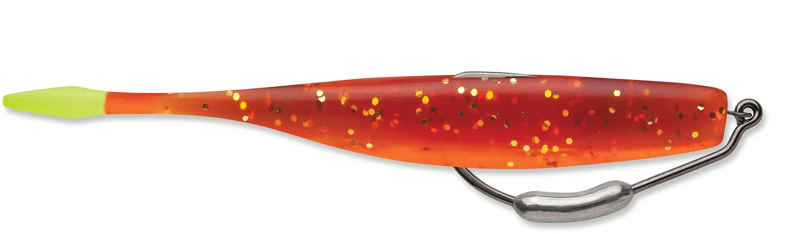 Storm 360GT Manta Tail w/Hook Soft Plastic Swimbait Rootbeer Chartreuse Tail 5 Inch