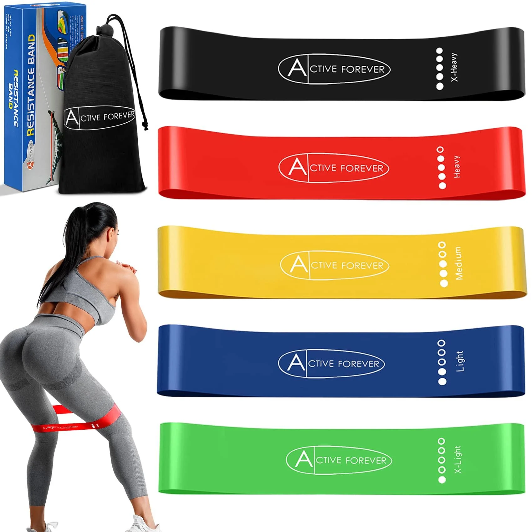 ACTIVE FOREVER Resistance Band Pull up Assist Band Fitness Band Suitable for Muscle Stretching Yoga Exercise Colors