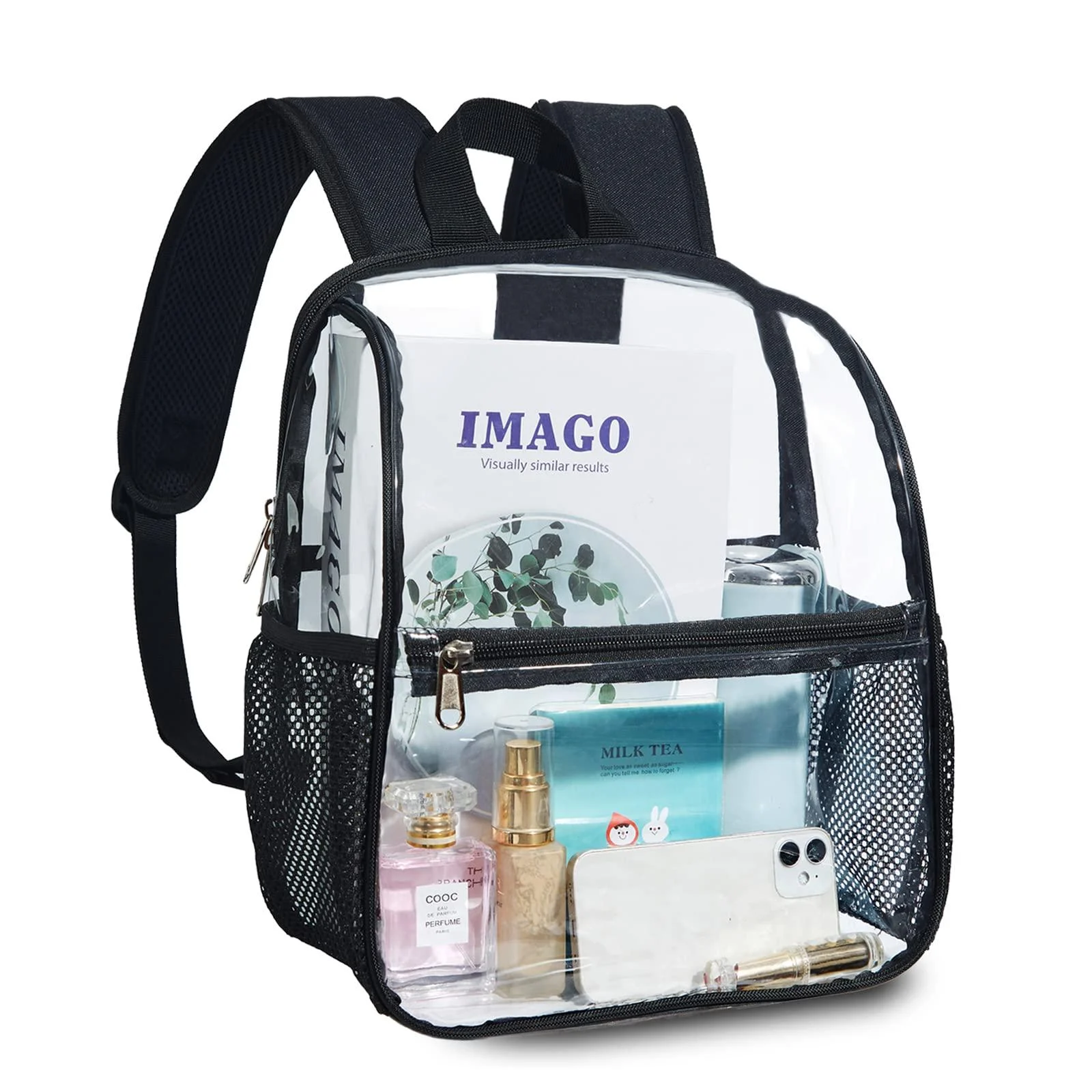 Clear Backpack Stadium Approved Clear Mini Backpack with Adjustable Straps See Through Backpack for Stadium Concert Sports Work Security - Edraco