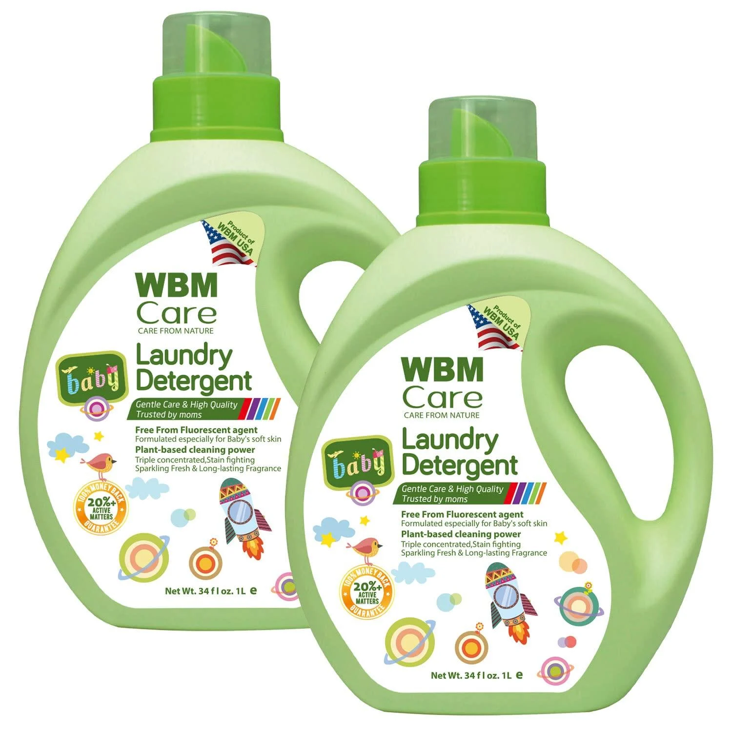 WBM Care Liquid Baby Laundry Detergent 100 Loads-68 OZ