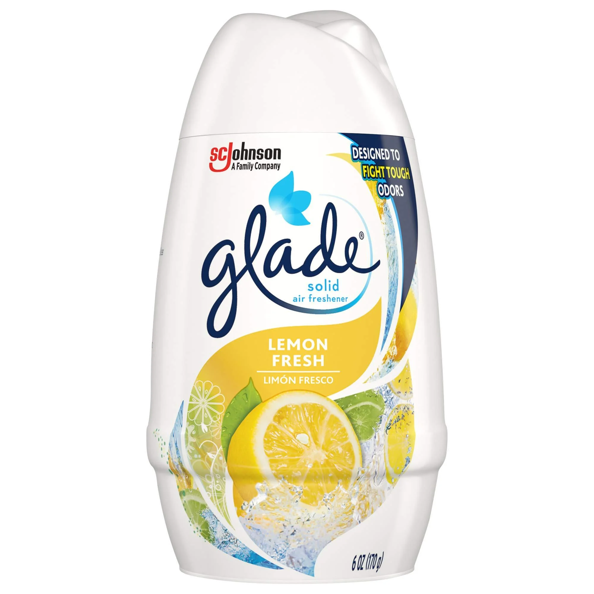 Glade Solid Air Freshener Deodorizer for Home and Bathroom Lemon Fresh 6 Oz 12 Count