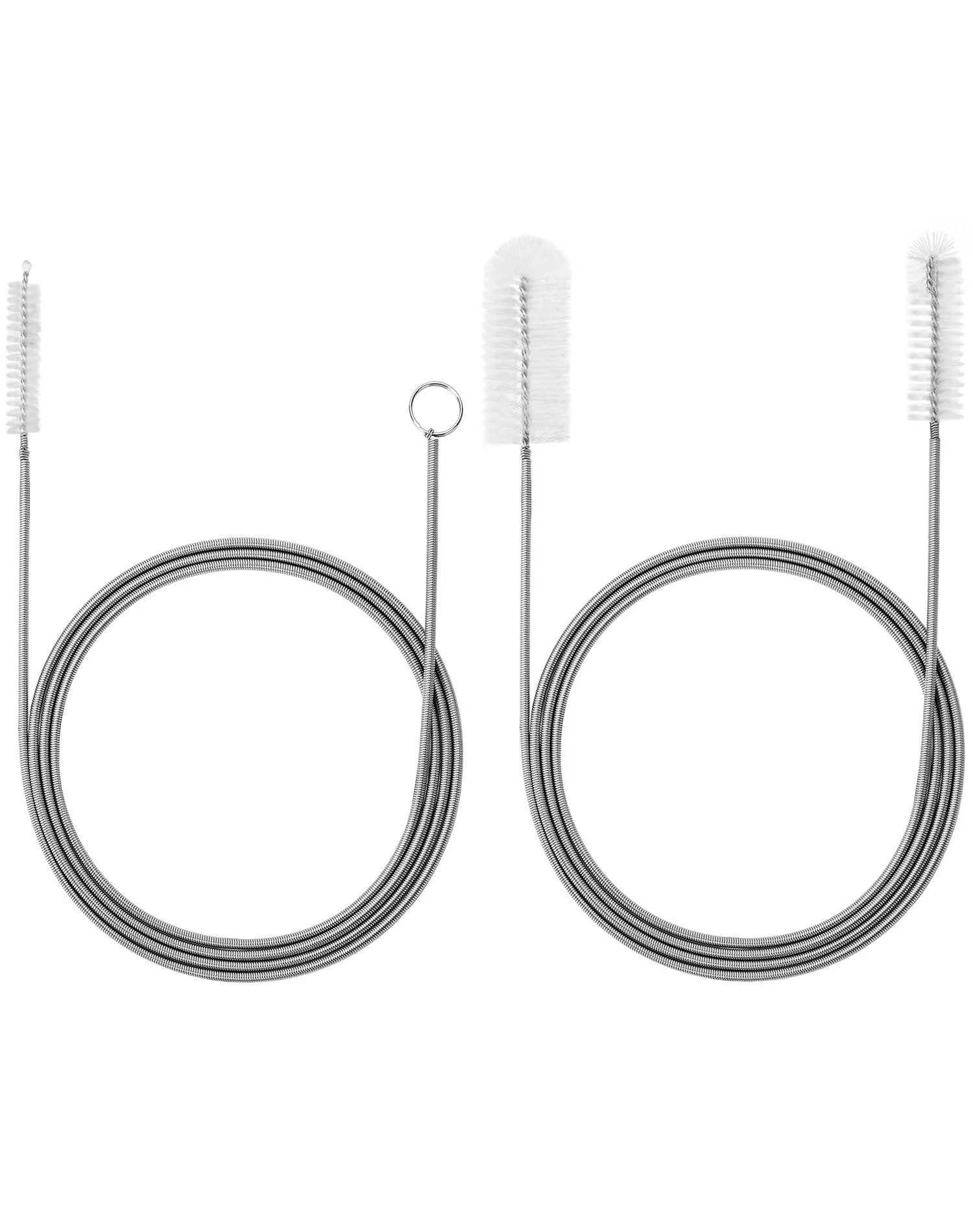 QWORK 2Pcs Straw Cleaner Brush Drain Brush Long Pipe Cleaner Brush Used For Kitchen Drain Pipe Cleaning Refrigerator Drain Hole Sink Cleaning 155cm
