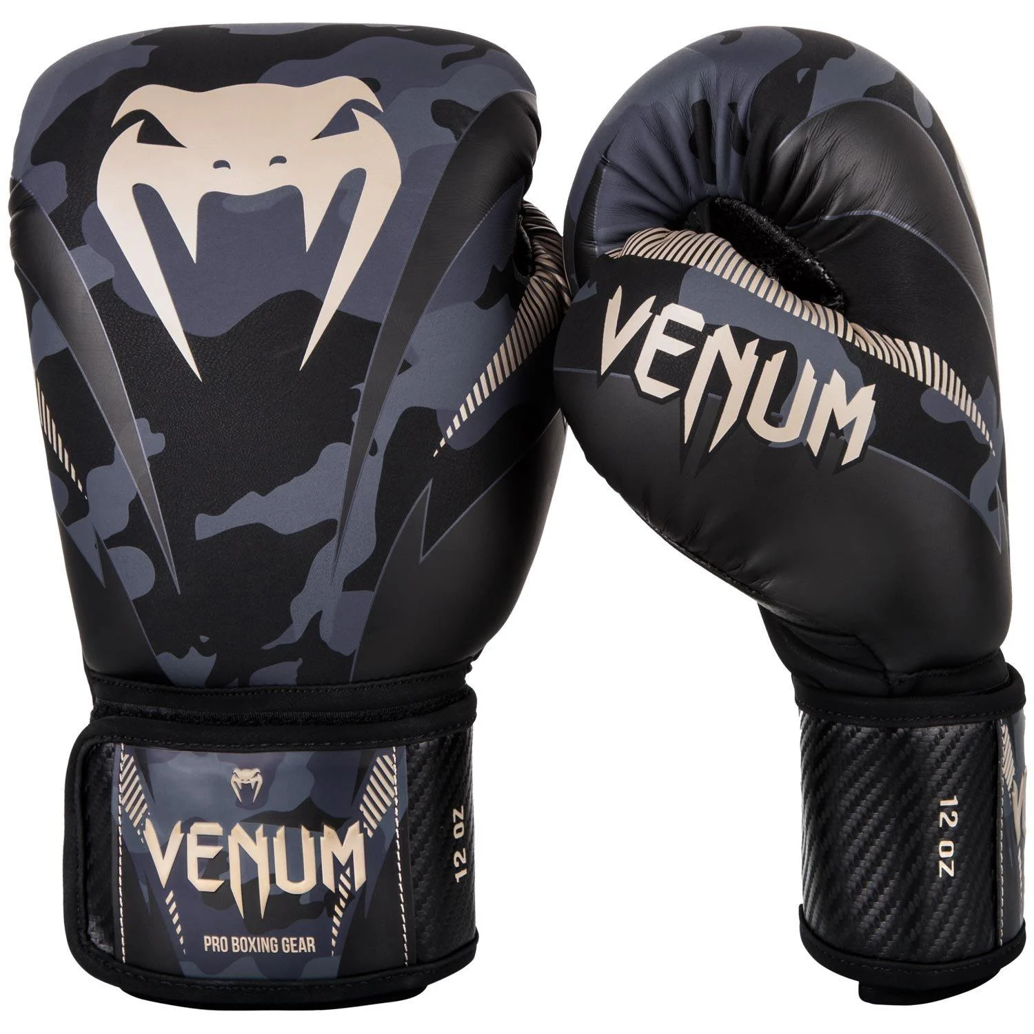 VENUM Impact Boxing Gloves Dark Camo/Sand 16 oz