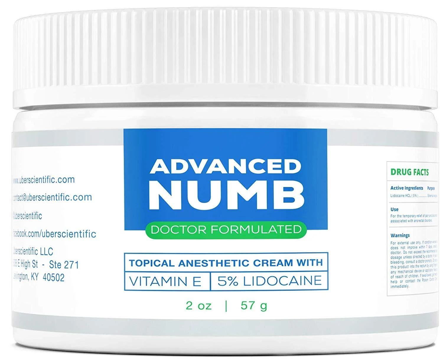 Advanced Numb (2 oz) 5% Lidocaine Pain Relief Cream, Lidocaine Ointment, Numbing Cream, Made in USA 2 Ounce (Pack of 1)