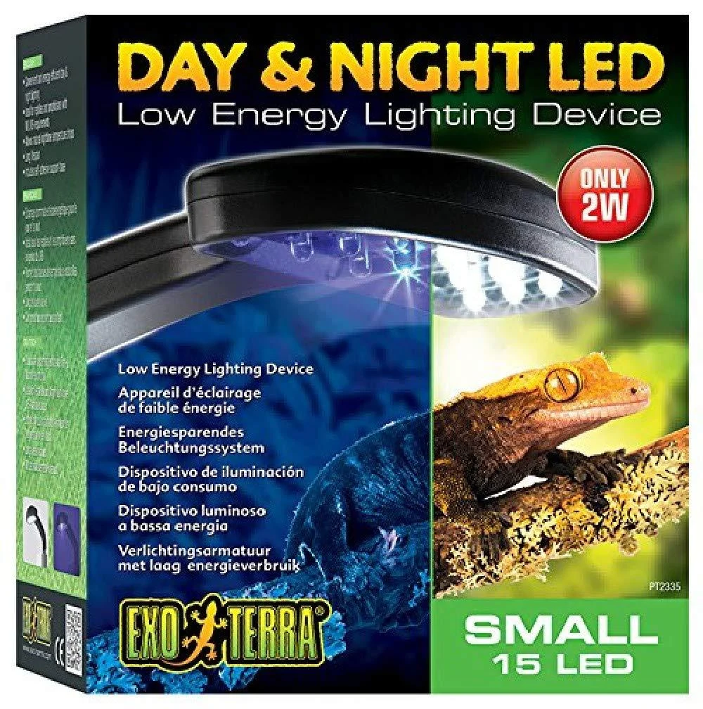 Exo Terra Day and Night LED energy-efficient day and night LED lighting with bracket small 15 x 16.5 x 7cm Black small