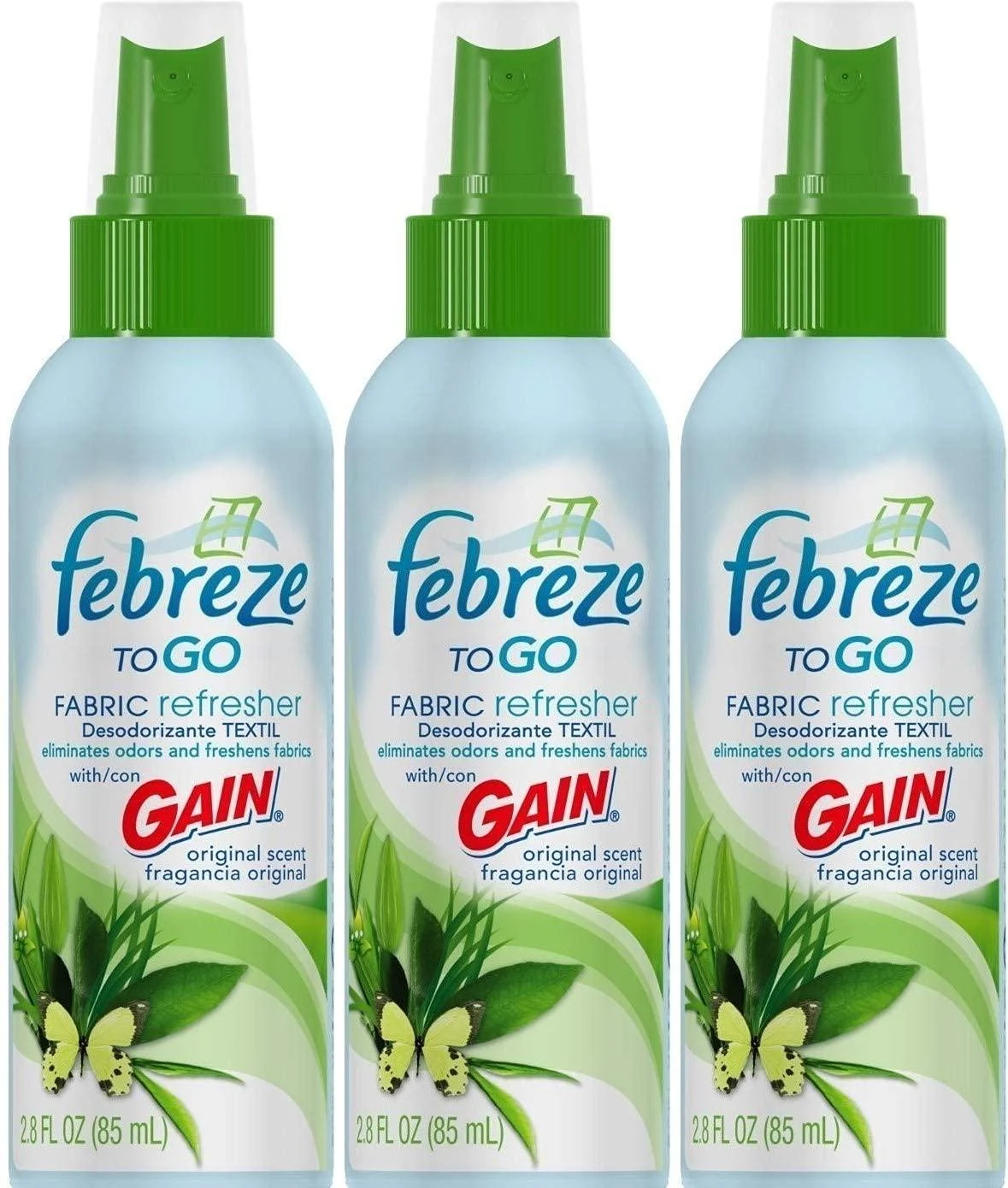 Febreze to Go Fabric Refresher with Gain Original Scent, 2.8-Ounce, (3)