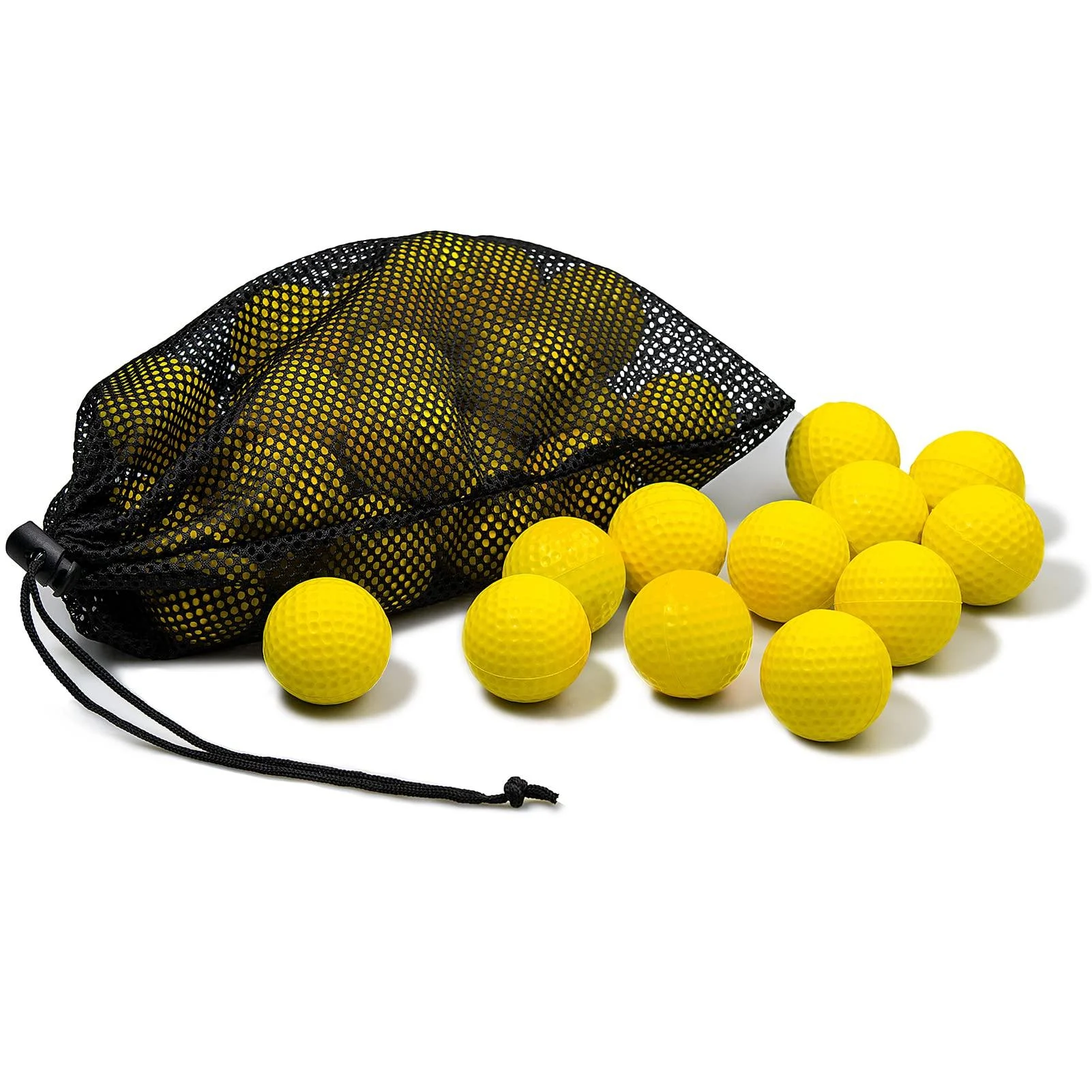 Jaya Foam Golf Practice Balls, 12 Pack or 32 Pack, Realistic Feel and Limited Flight, Soft for Indoor or Outdoor Training Yellow, 12Pack