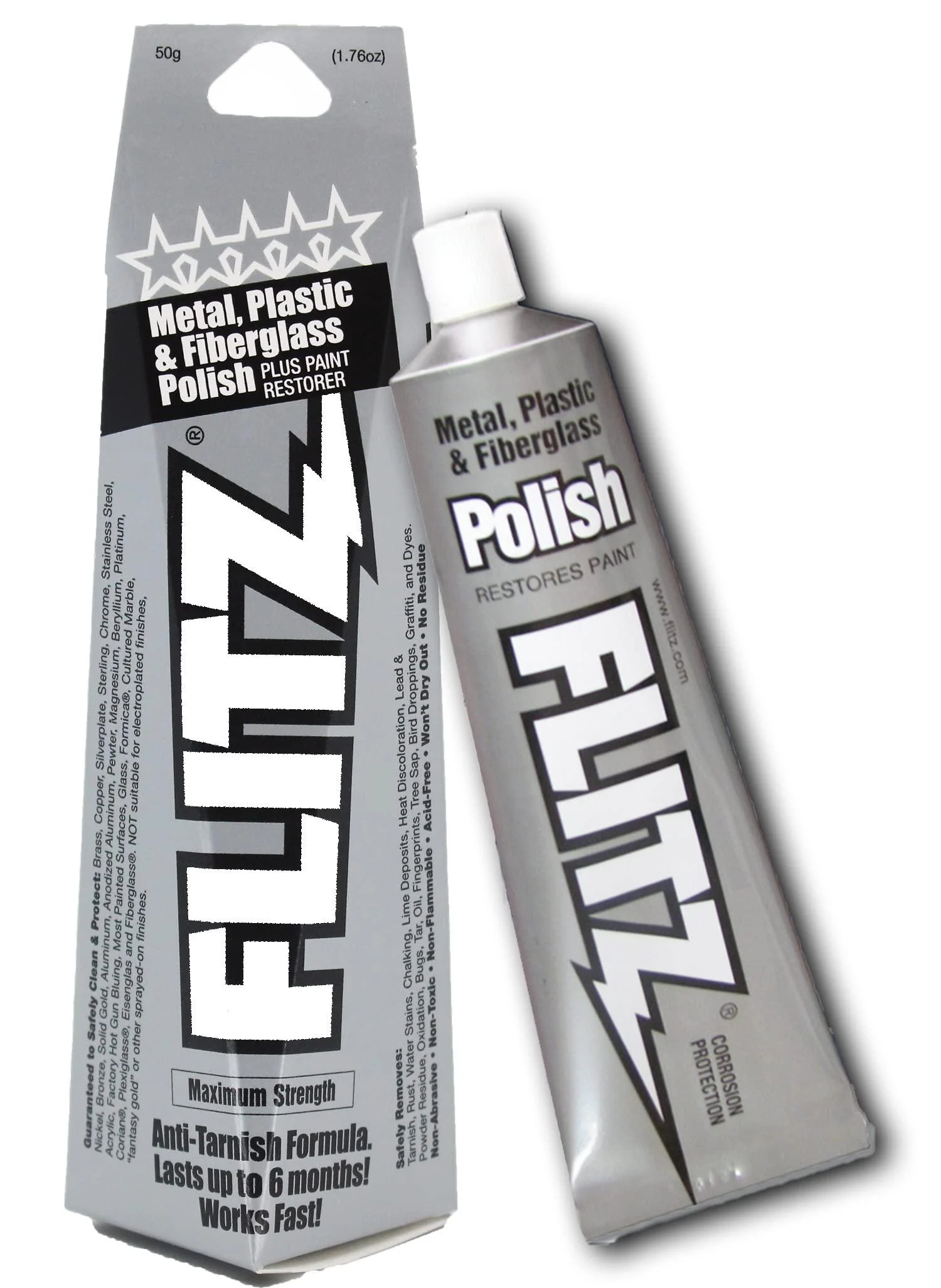 Flitz Multi-Purpose Polish and Cleaner Paste for Metal, Plastic, Fiberglass, Aluminum, Jewelry, Sterling Silver: Great for Headlight Restoration + Rust Remover, Made in the USA Paste Single