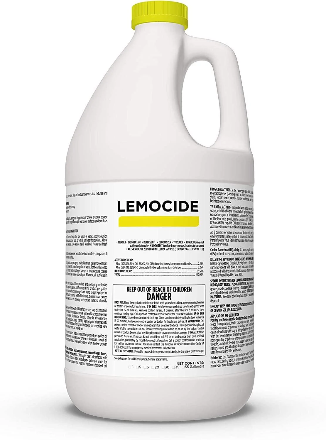 Professional Disinfecting Mildew, Virus & Mold Killer - Cleans & Deodorizes, Lemon Scent (1 Gallon Super Concentrate)