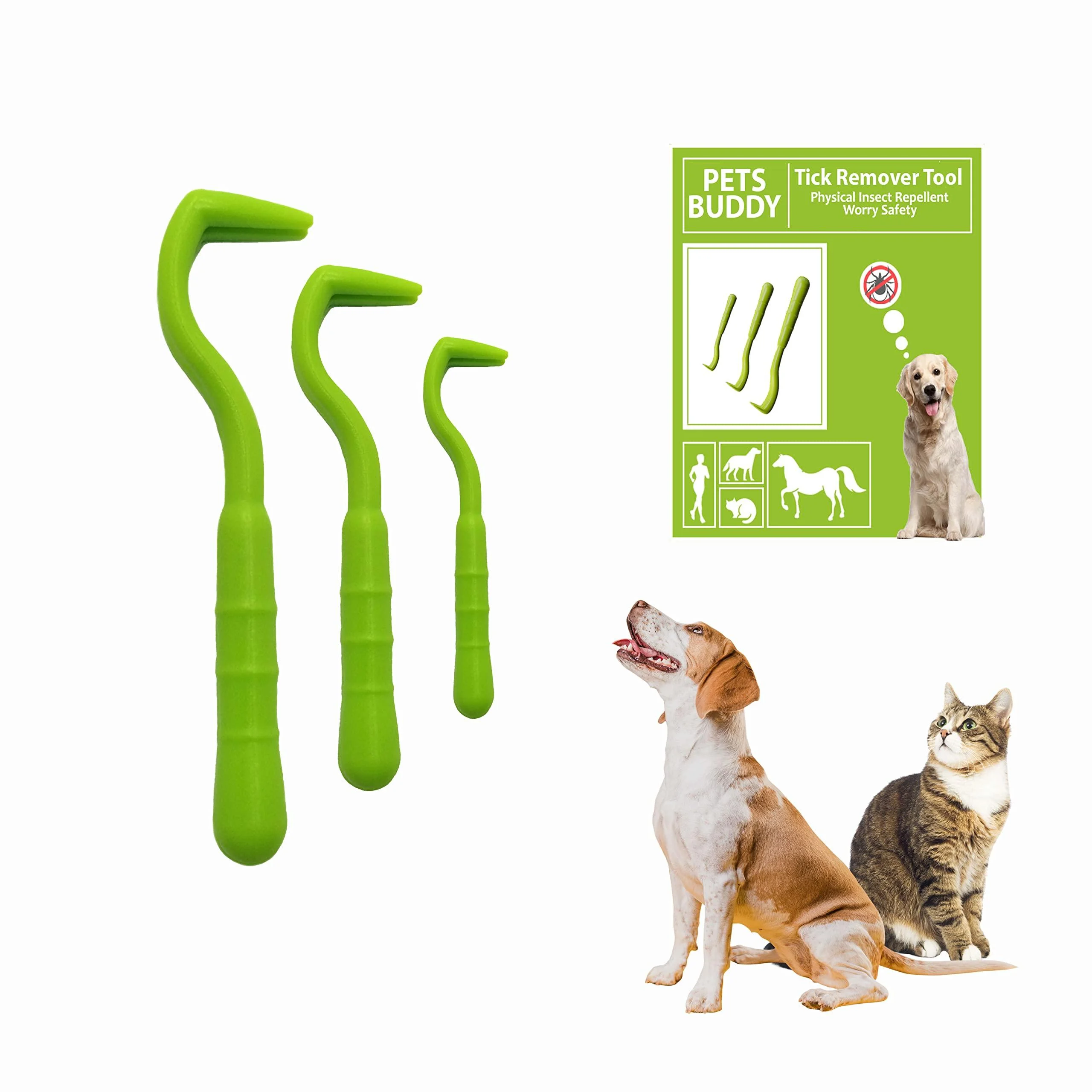 PETS BUDDY Tick Remover Tool 3 Pcs Tick Remover Tools for Dogs Cats Horses and Even Humans