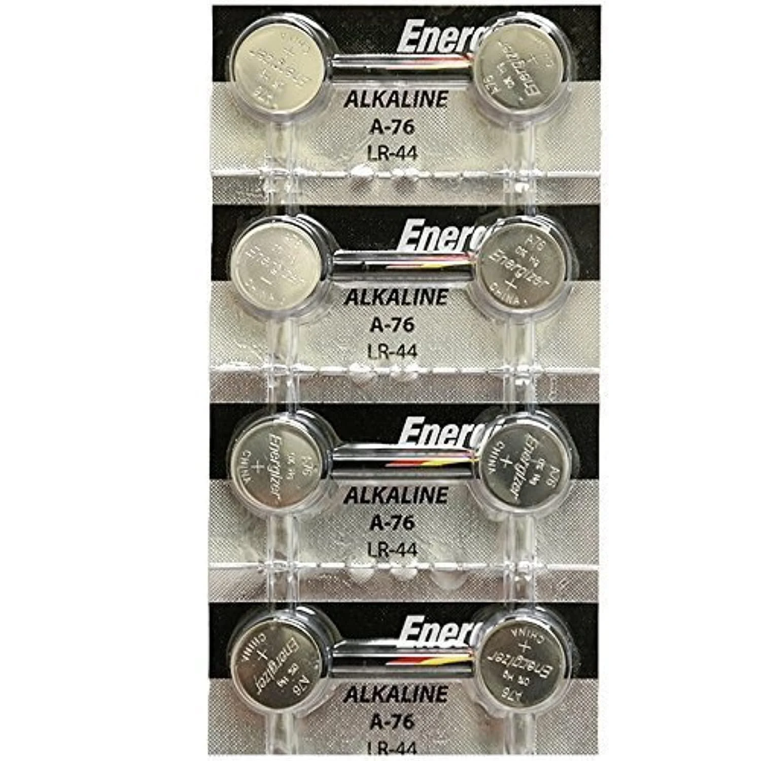Strip of 8 Energizer A76/LR44 (A76BP) SR44 L1154 1.5v Alkaline Batteries