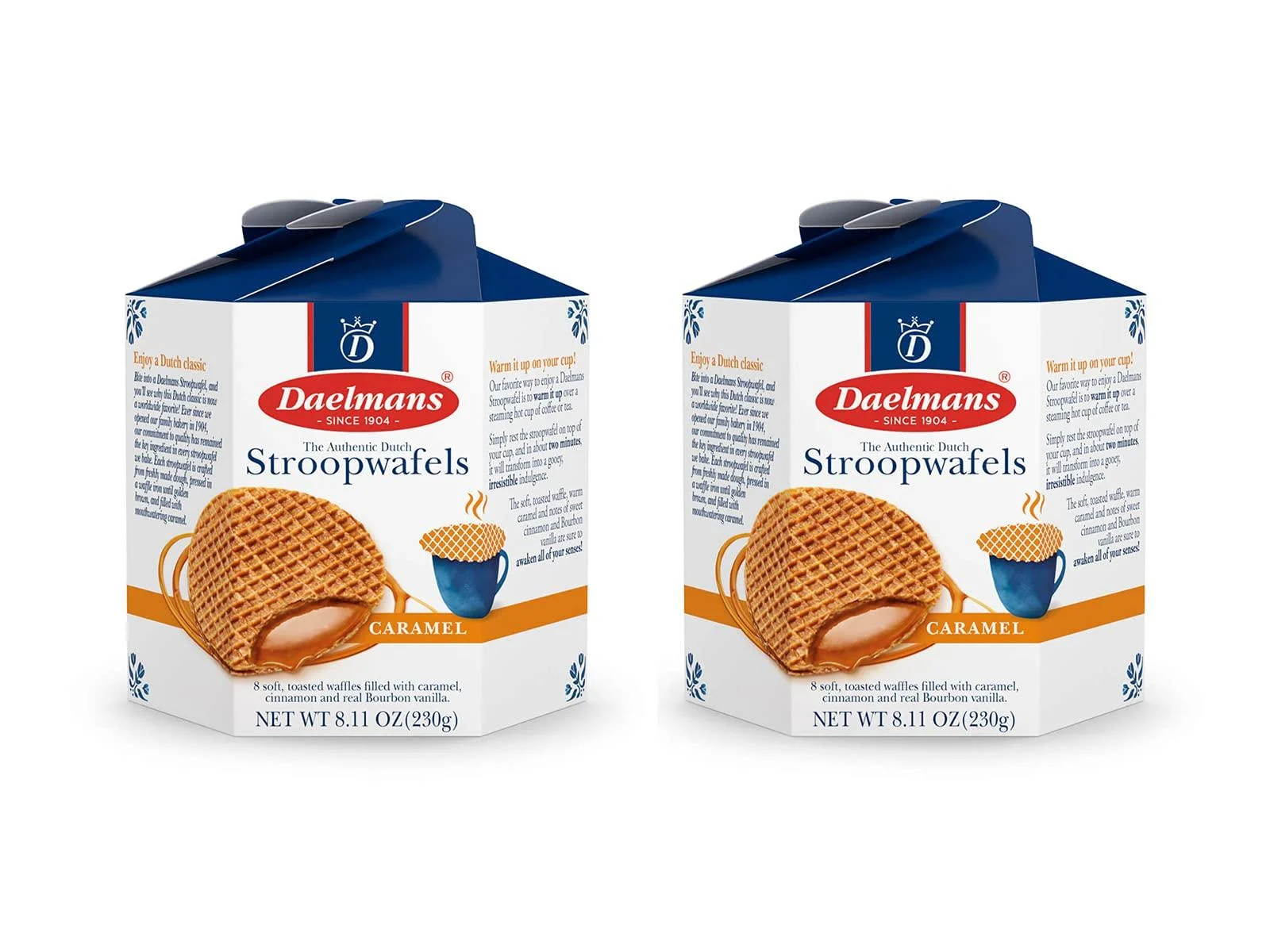 Daelmans Original Wafer Stroopwafel 8.11 OZ (230g) Hex - Caramel / Pack of 2