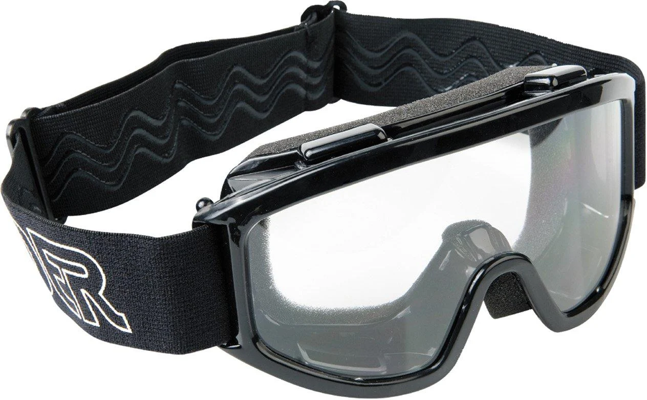 Raider 26-010 Black Frame/Clear Single Lens Impact-Resistant Youth MX Off-Road Goggles