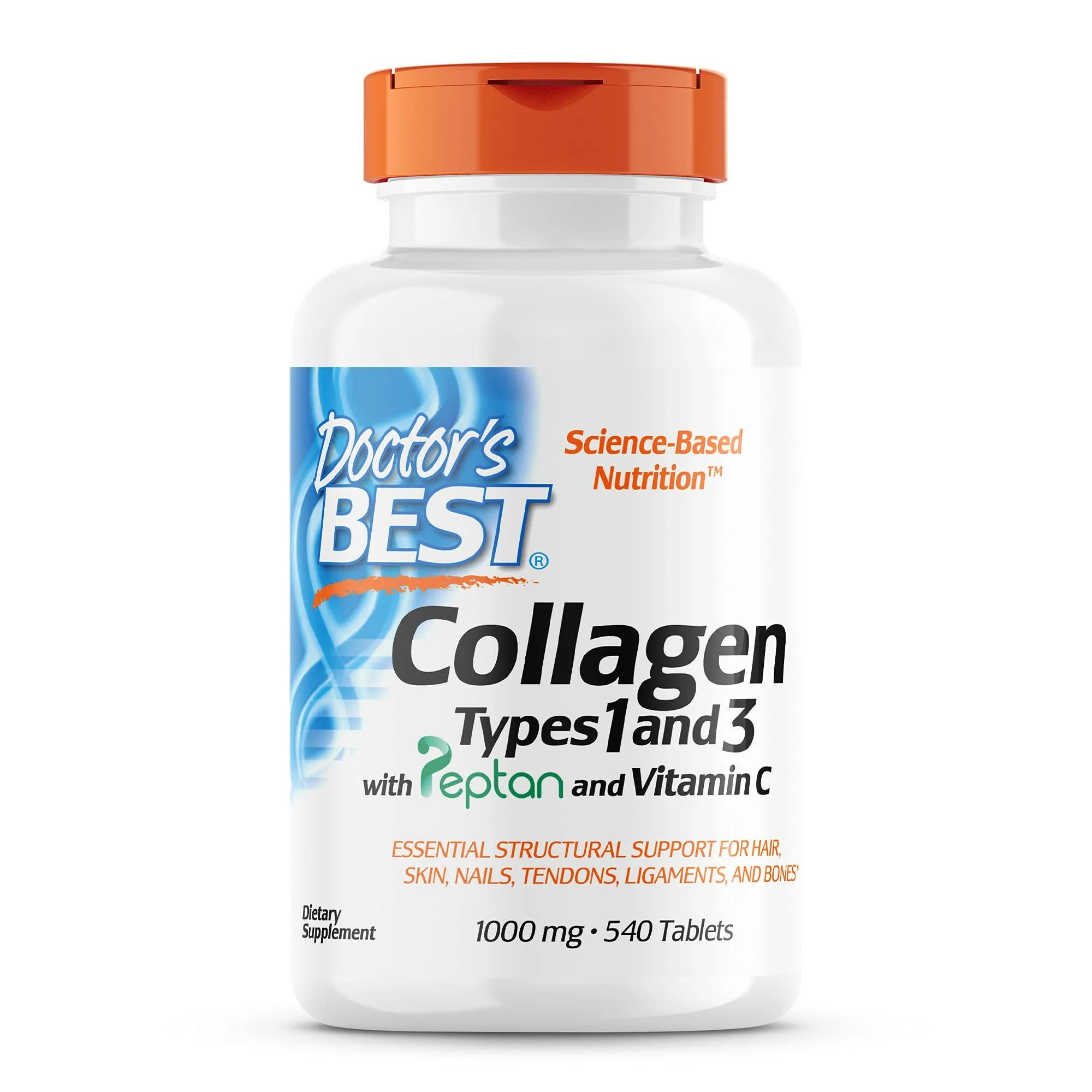 Doctor's Best Collagen Types 1 and 3 with Peptan 1000 mg 540 Tablets
