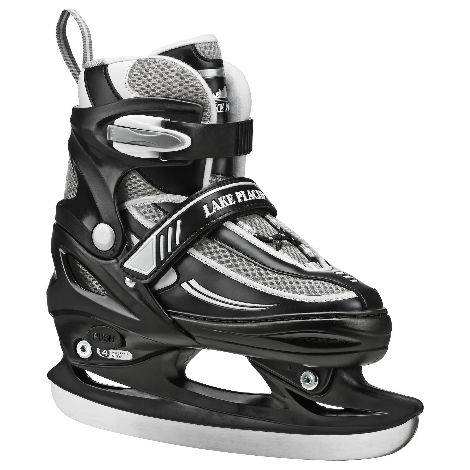 Lake Placid Summit Boy's Adjustable Ice Skate Black Medium (1-4)
