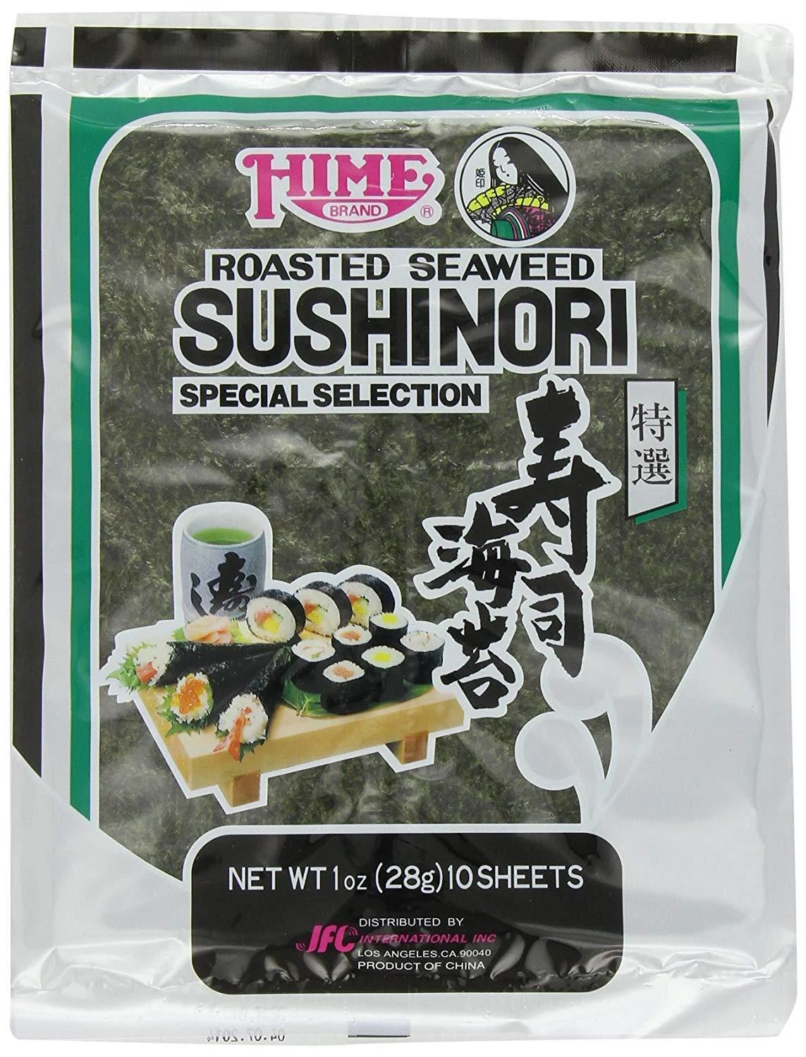 Hime Seaweed Sushi Nori, 10 Sheets, Net. Wt.,1 Ounce (Pack of 1) - JFC