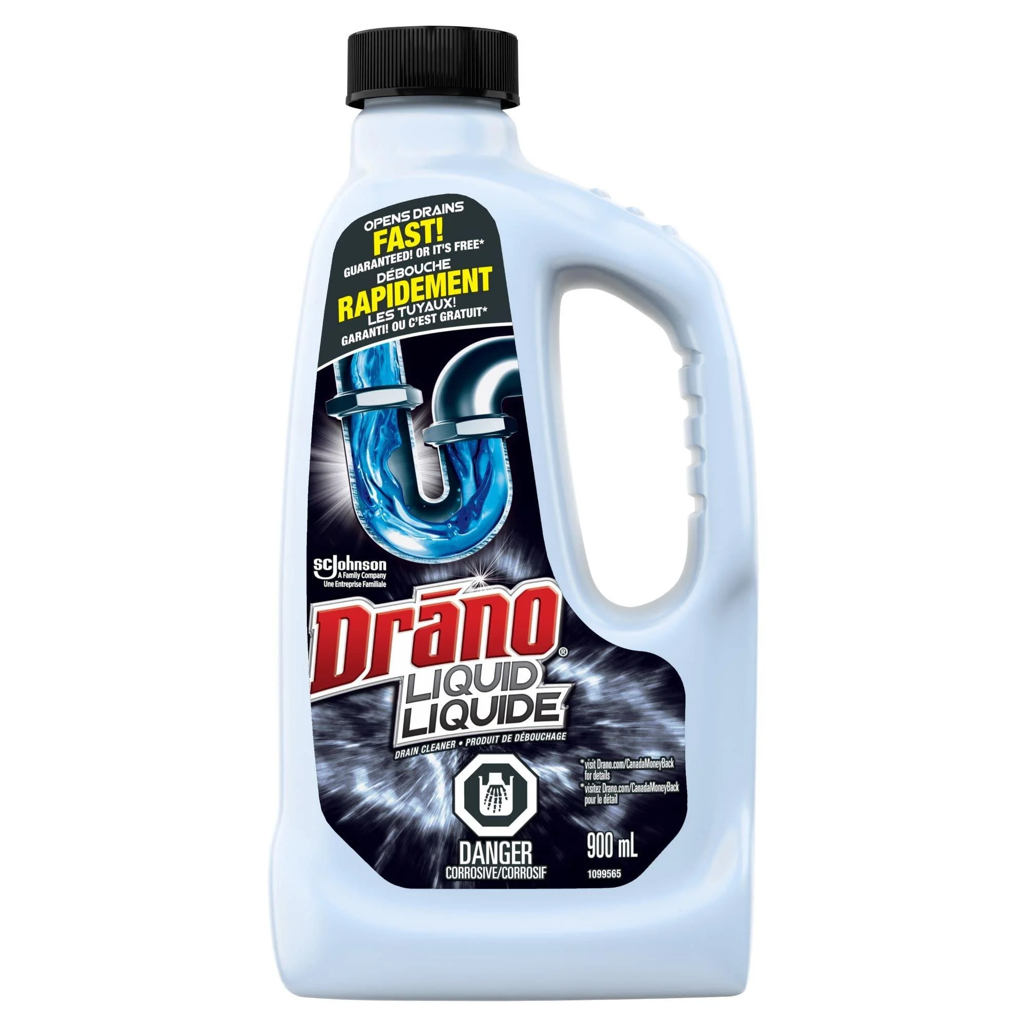 Drano Liquid Drain Clog Remover and Cleaner Unclogs and Removes Blockages from Showers and Sinks 900mL