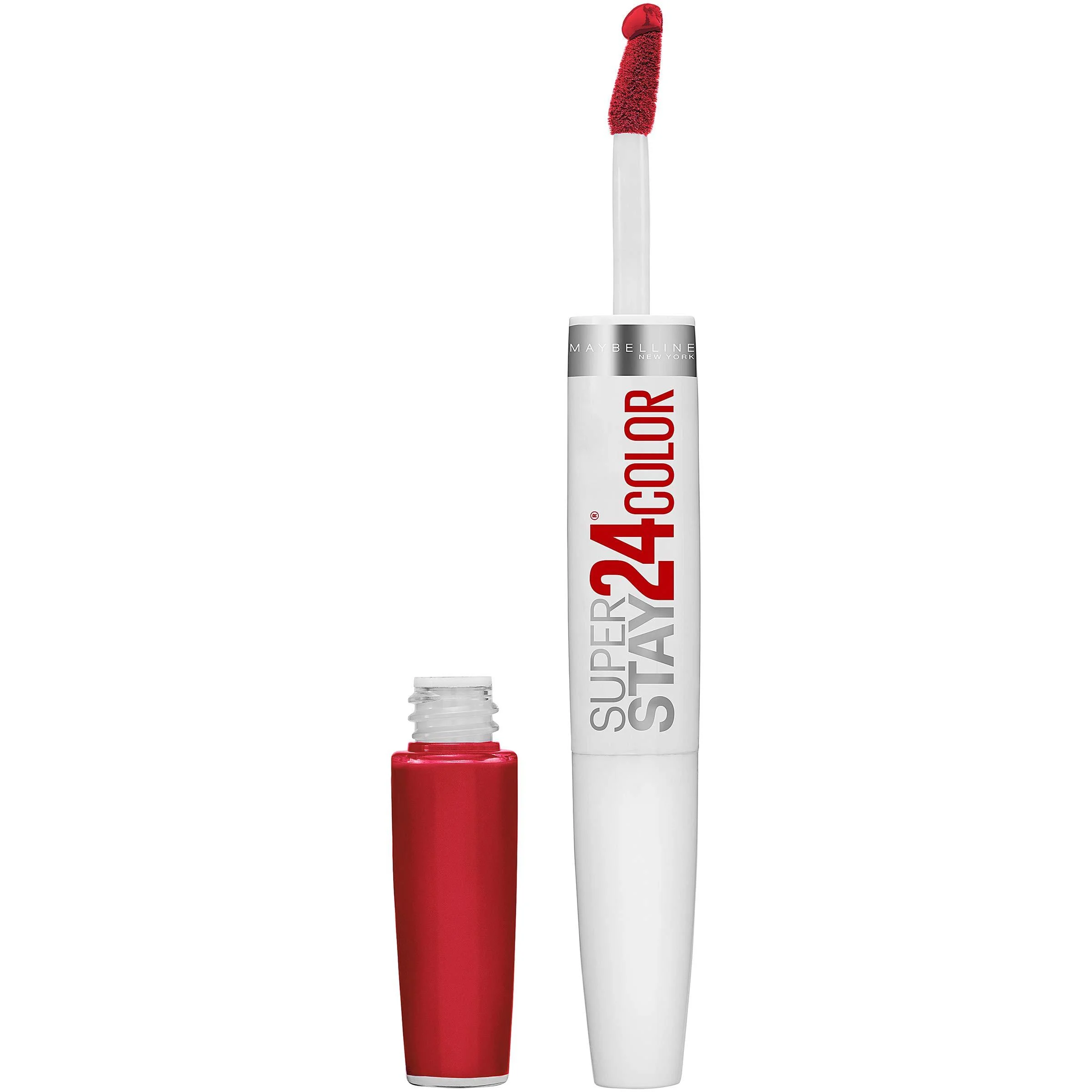 Maybelline Super Stay 24 2-Step Liquid Lipstick Makeup Long Lasting Highly Pigmented Color with Moisturizing Balm Optic Ruby Ruby Red 1 Count 310 OPTIC RUBY 1 Count (Pack of 1)