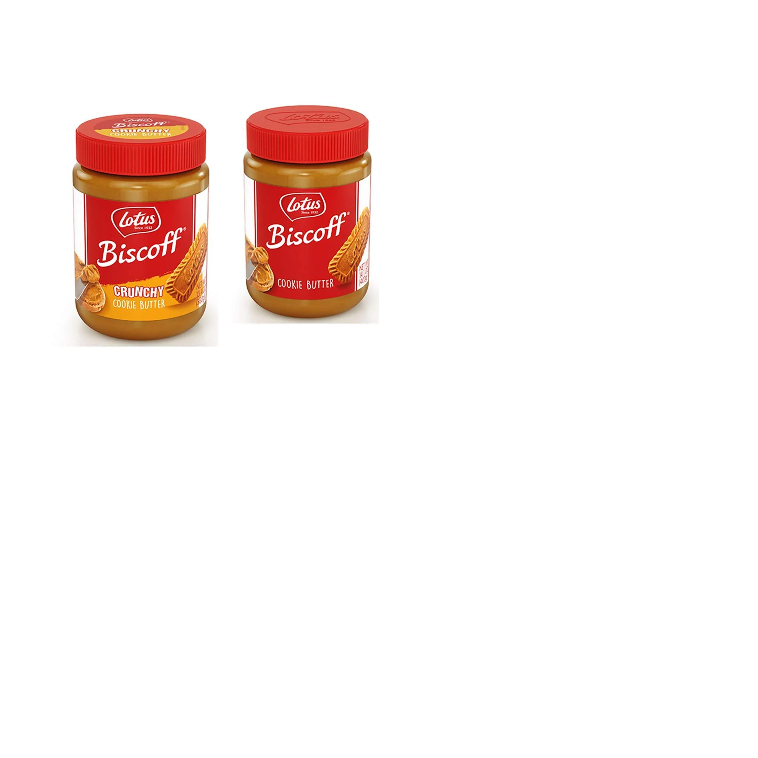Biscoff Cookie Butter Spread (Creamy + Crunchy Combo Pack), (Pack of 2) - Lotus