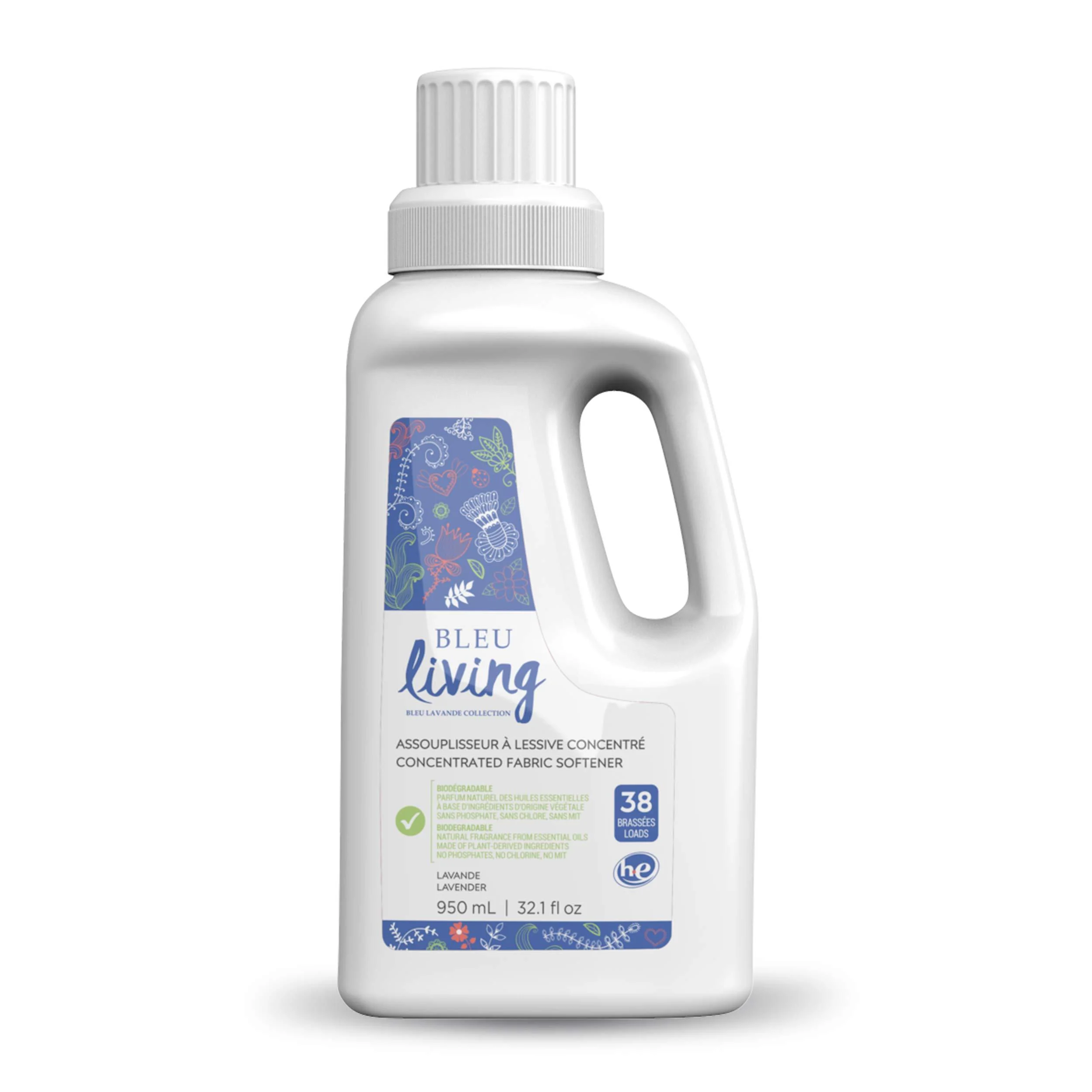 Bleu Lavande Lavender Blue Fabric Softener Concentrated Liquid Softener 950 ml (38 loads)