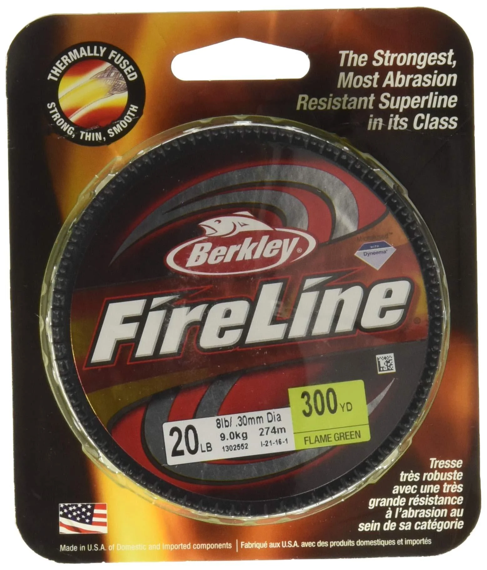 Berkley Fused Crystal Fireline, 14/6 Lb, 125 Yd , Flame Green