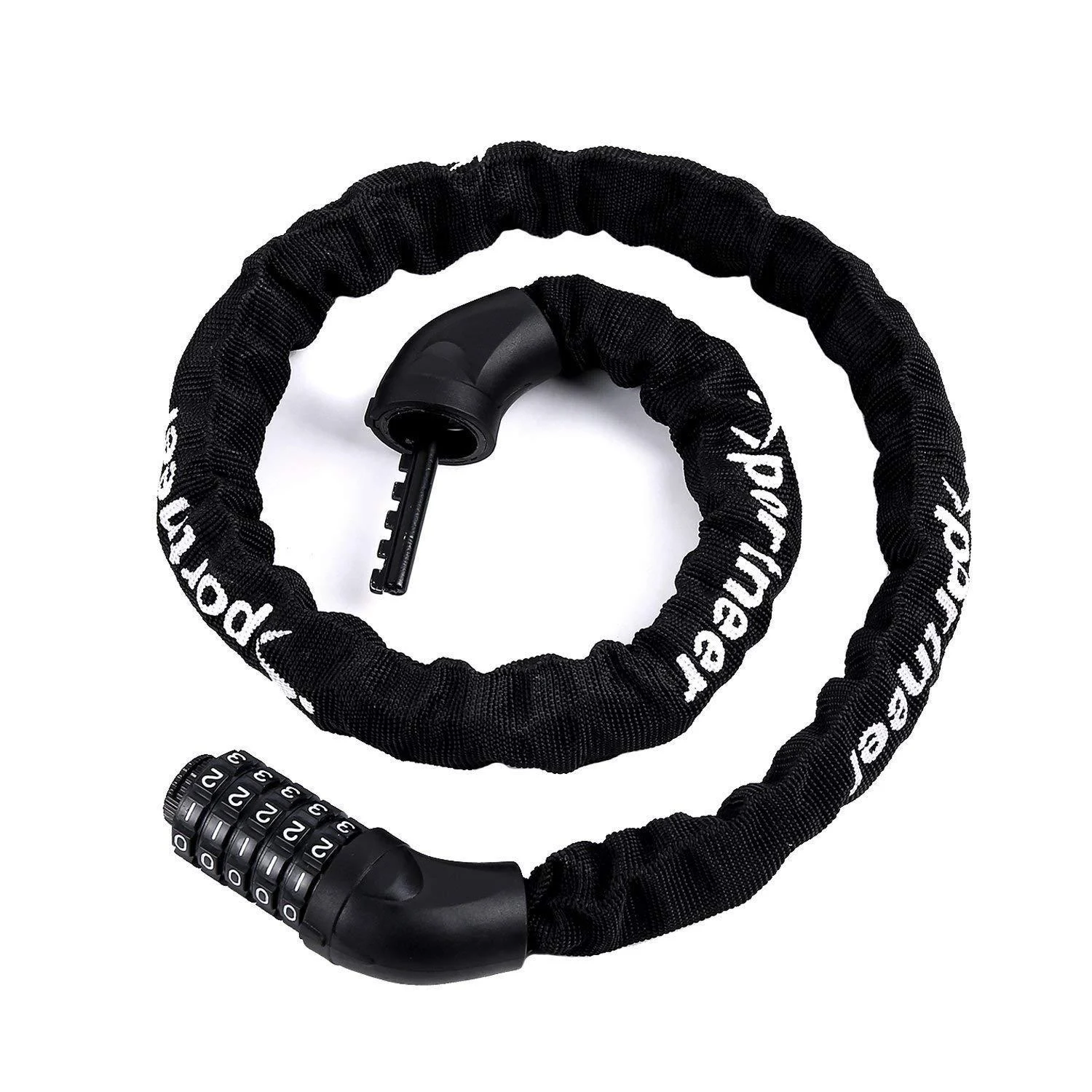 Sportneer Bicycle Chain Lock, 5-Digit Resettable Combination Anti-Theft Bike Locks Heavy Duty Keyless Bicycle Locks for Bikes, Scooter, Door, Gate, Fence Black 3.2 ft