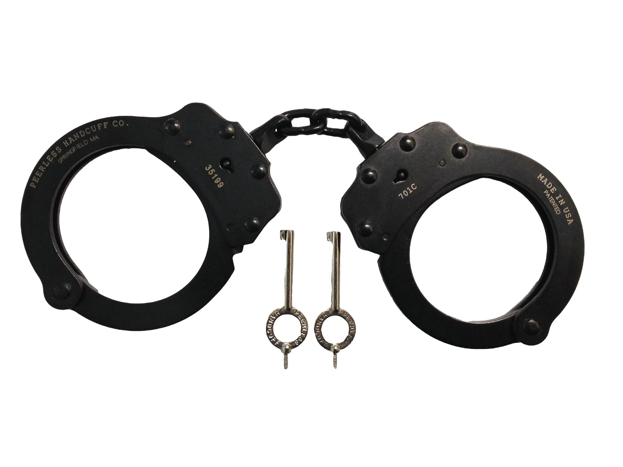 Peerless Handcuff Company Chain Link Handcuff Model 700 Black Oxide Finish