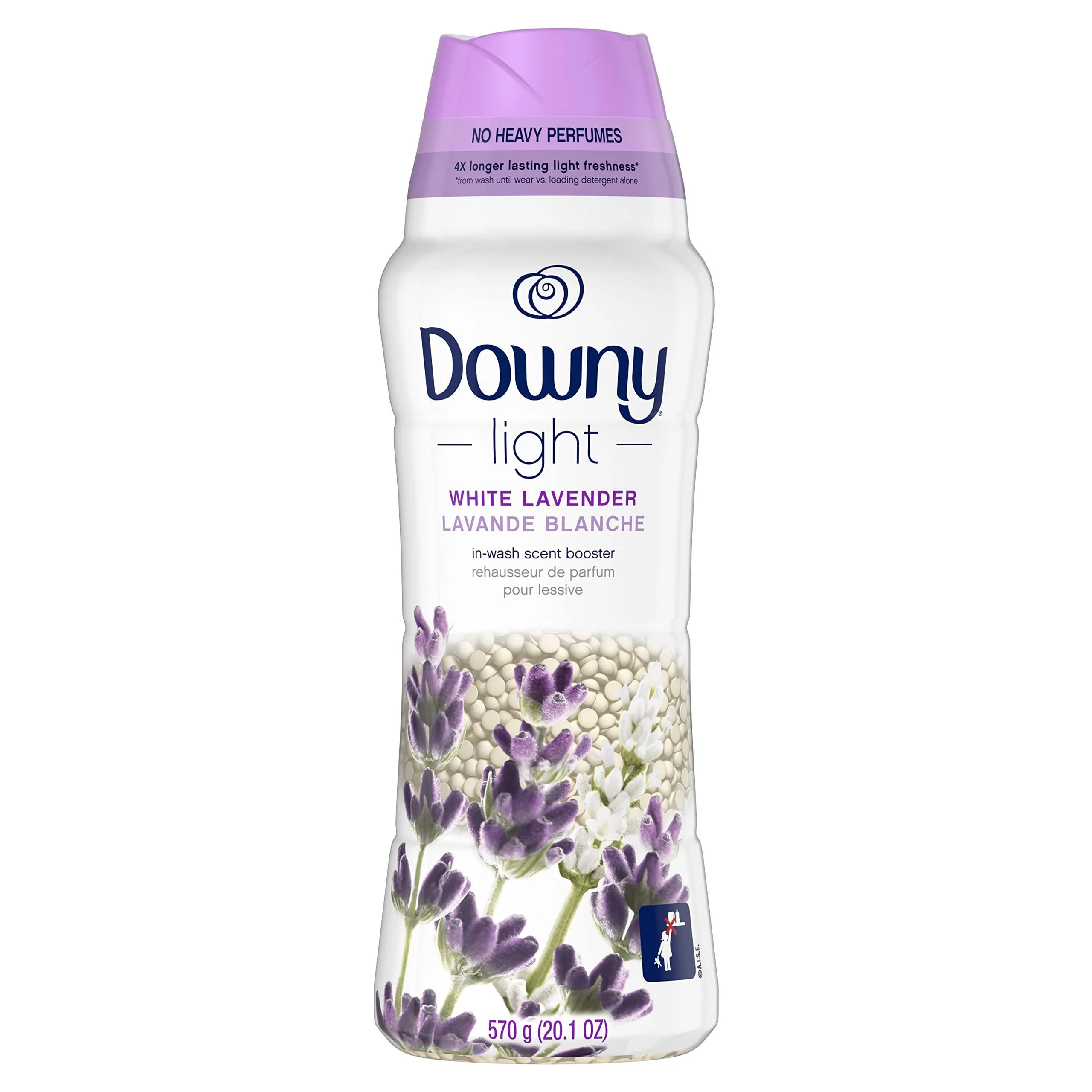 Downy Light Laundry Scent Booster Beads for Washer White Lavender 20.1 oz with No Heavy Perfumes Light Scent Booster Beads 20.1oz