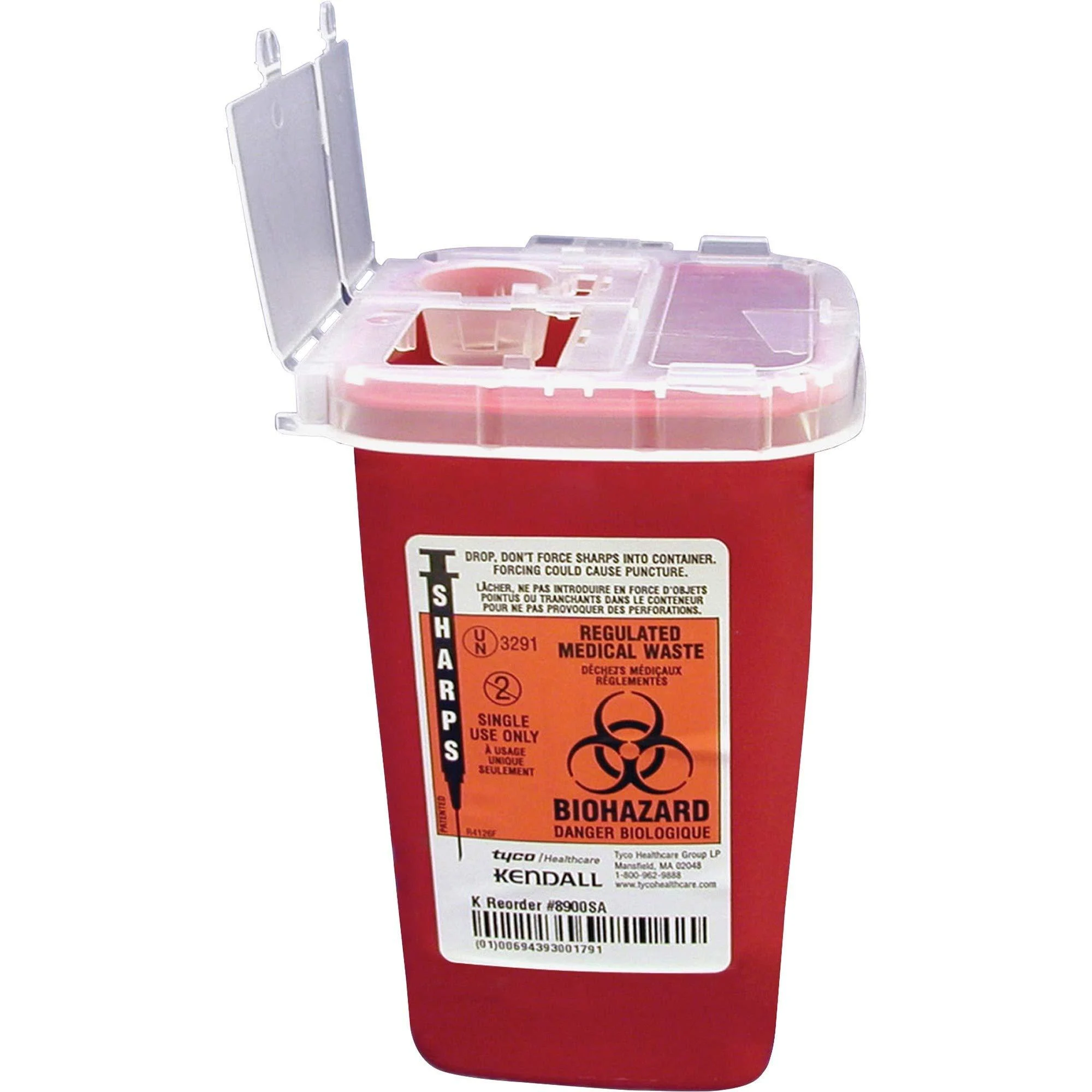 Unimed-Midwest 1 Quart Flip Top Sharps Container 6.3 x 4.5 x 4.3 Red