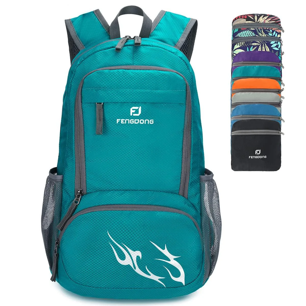 FENGDONG 35L Lightweight Foldable Waterproof Packable Travel Small Hiking Backpack Daypack for men women A3-green-upgrade