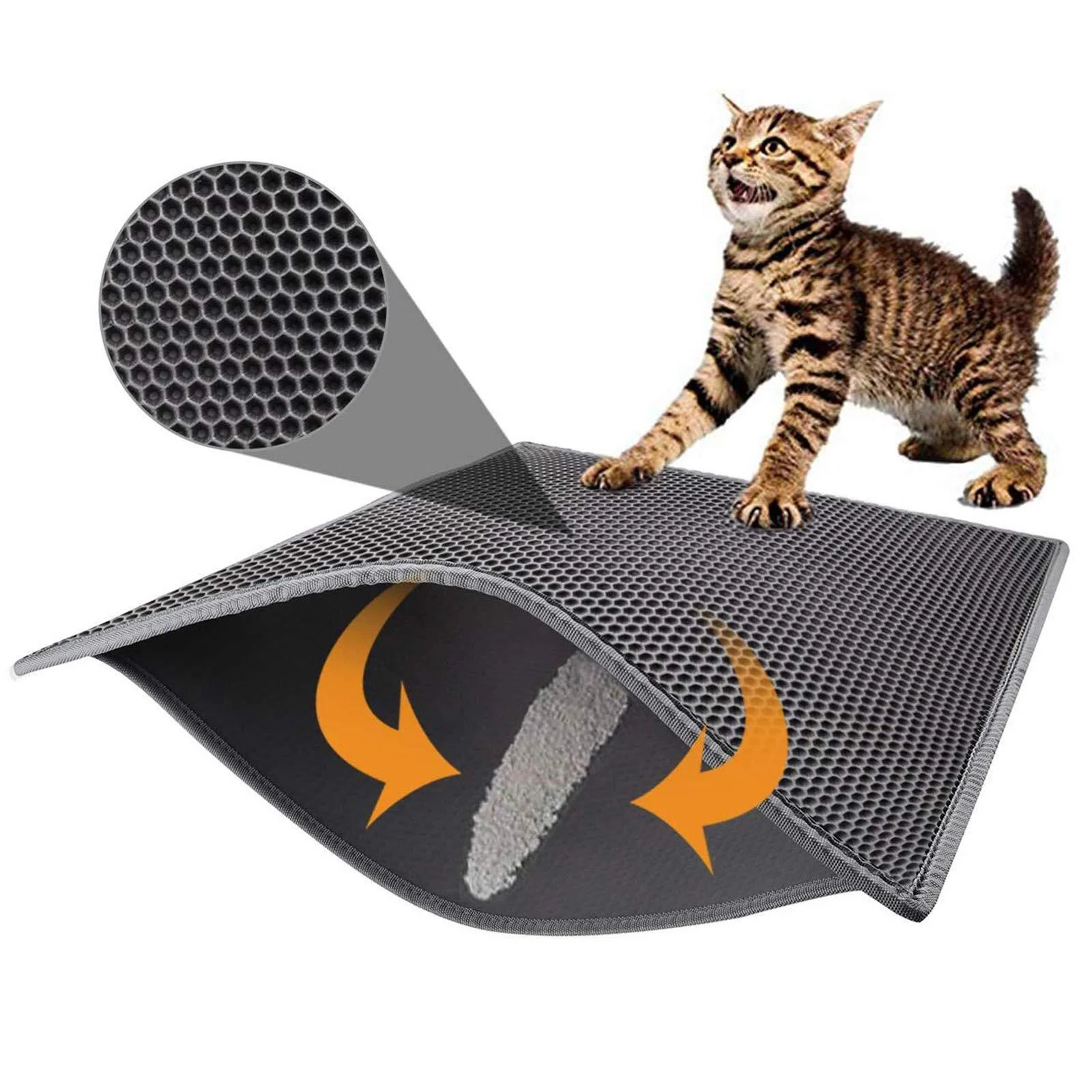 Pieviev Cat Litter Mat-Super Size 30x24 Inch (Pack of 1) Gray
