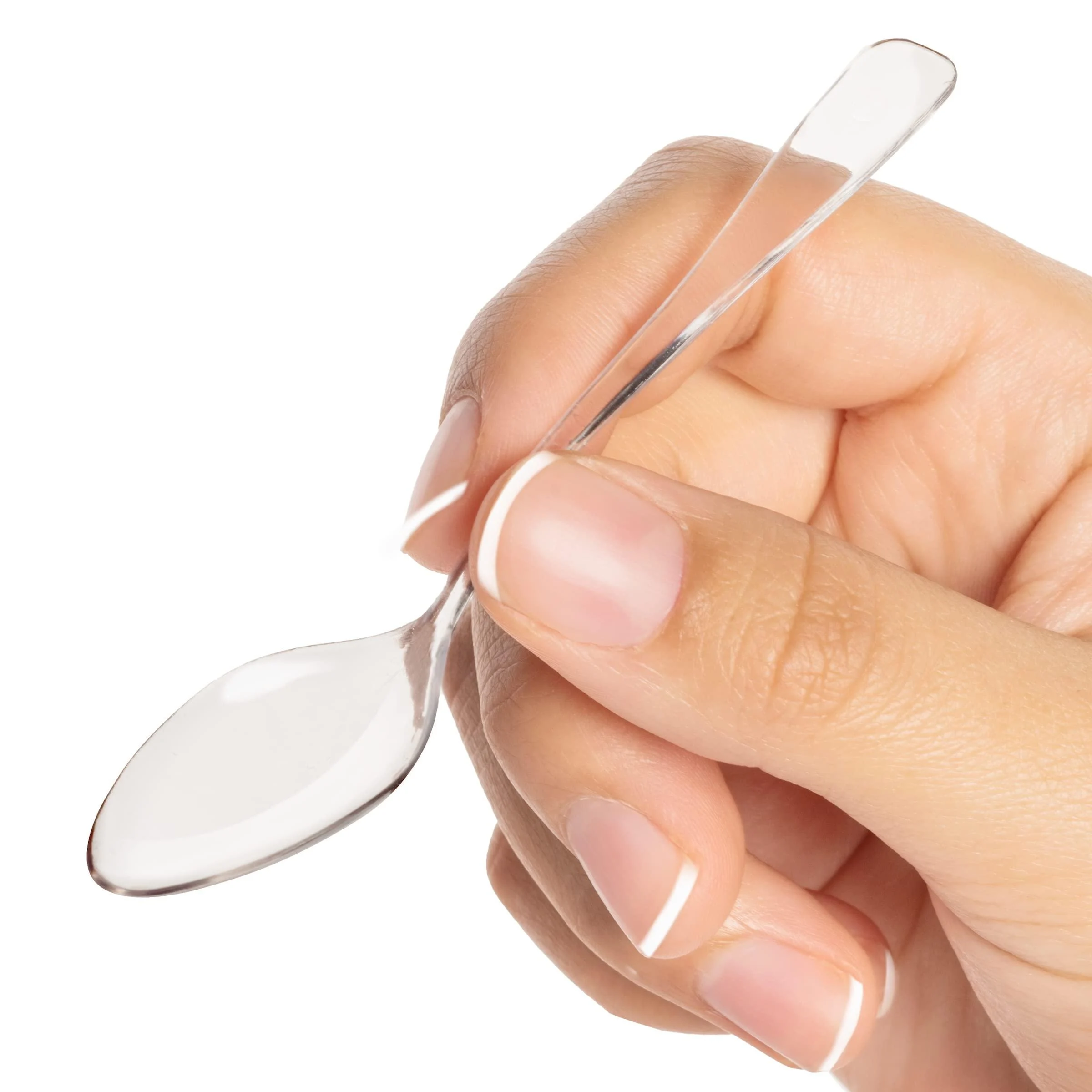 Loreso Disposable Plastic Mini Clear Dessert Spoons For Miniature Dessert Cups, Tasting Party, Sampling, Ice Cream, Small Catering Supplies - 50 CT 50CT Mini Spoons