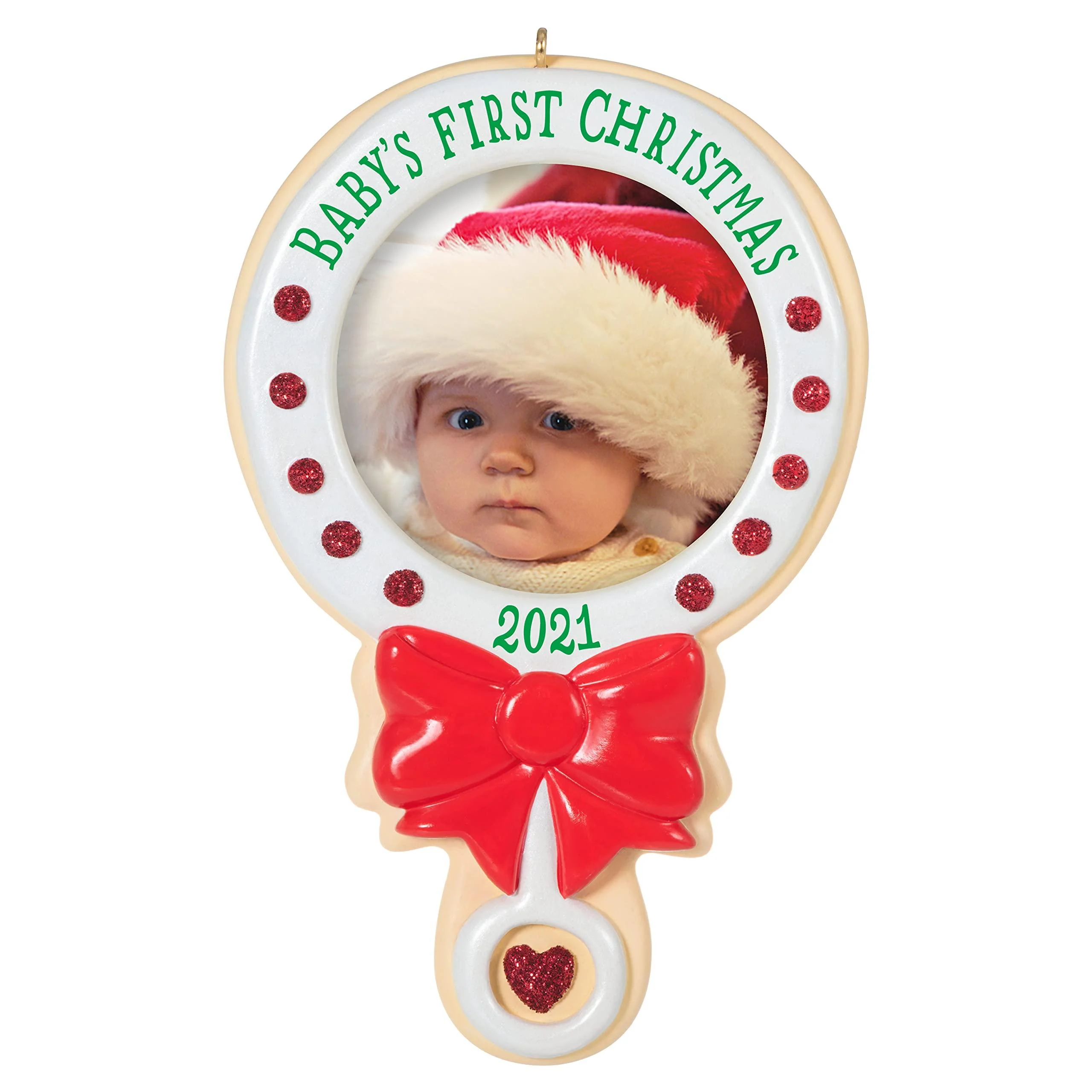 Hallmark Keepsake Christmas Ornament, Year Dated 2021, Baby's First Christmas Photo Frame