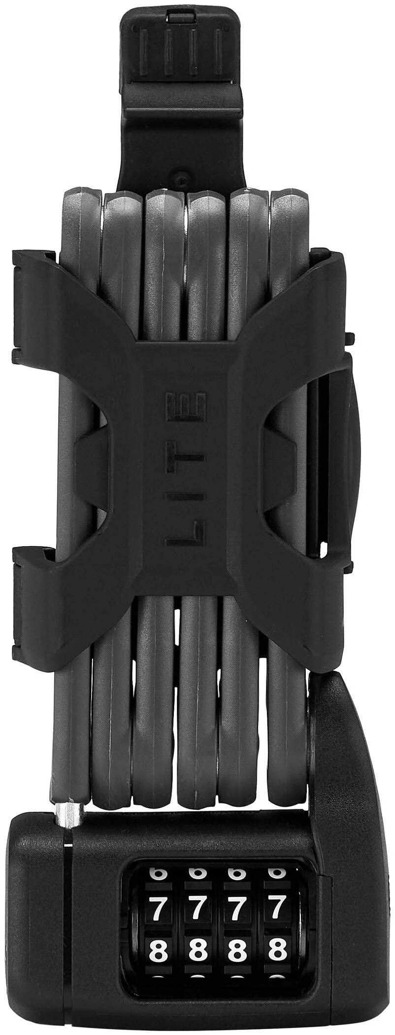 Abus folding lock Bordo Lite 6055c SH - with bracket and number code - Extra -light number lock made of special steel - Abus security level 7 black 85 cm single