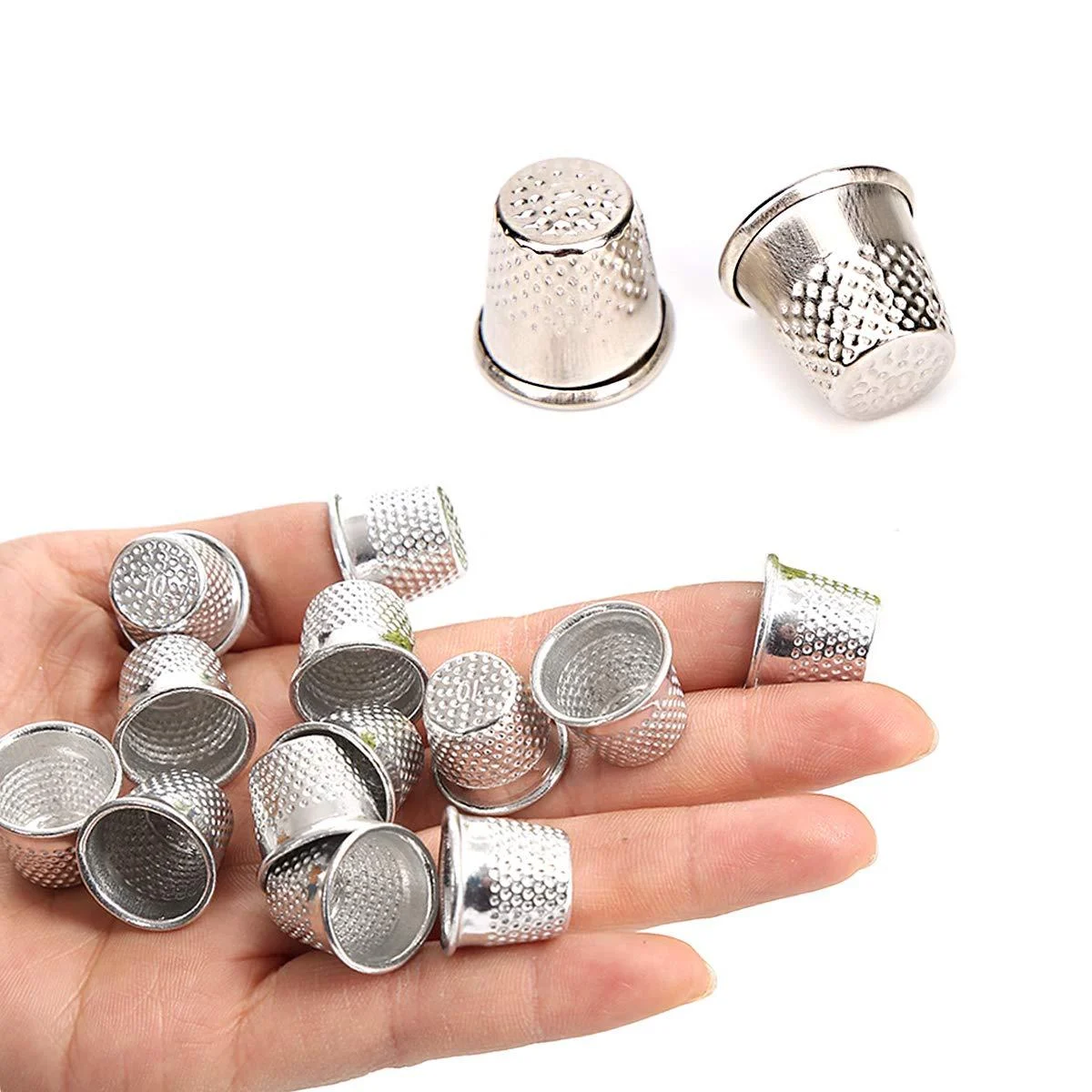 15 PCS Sewing Thimble Finger Thimble Metal Sewing Protector for DIY Crafts(19 18mm) - RICEFINE
