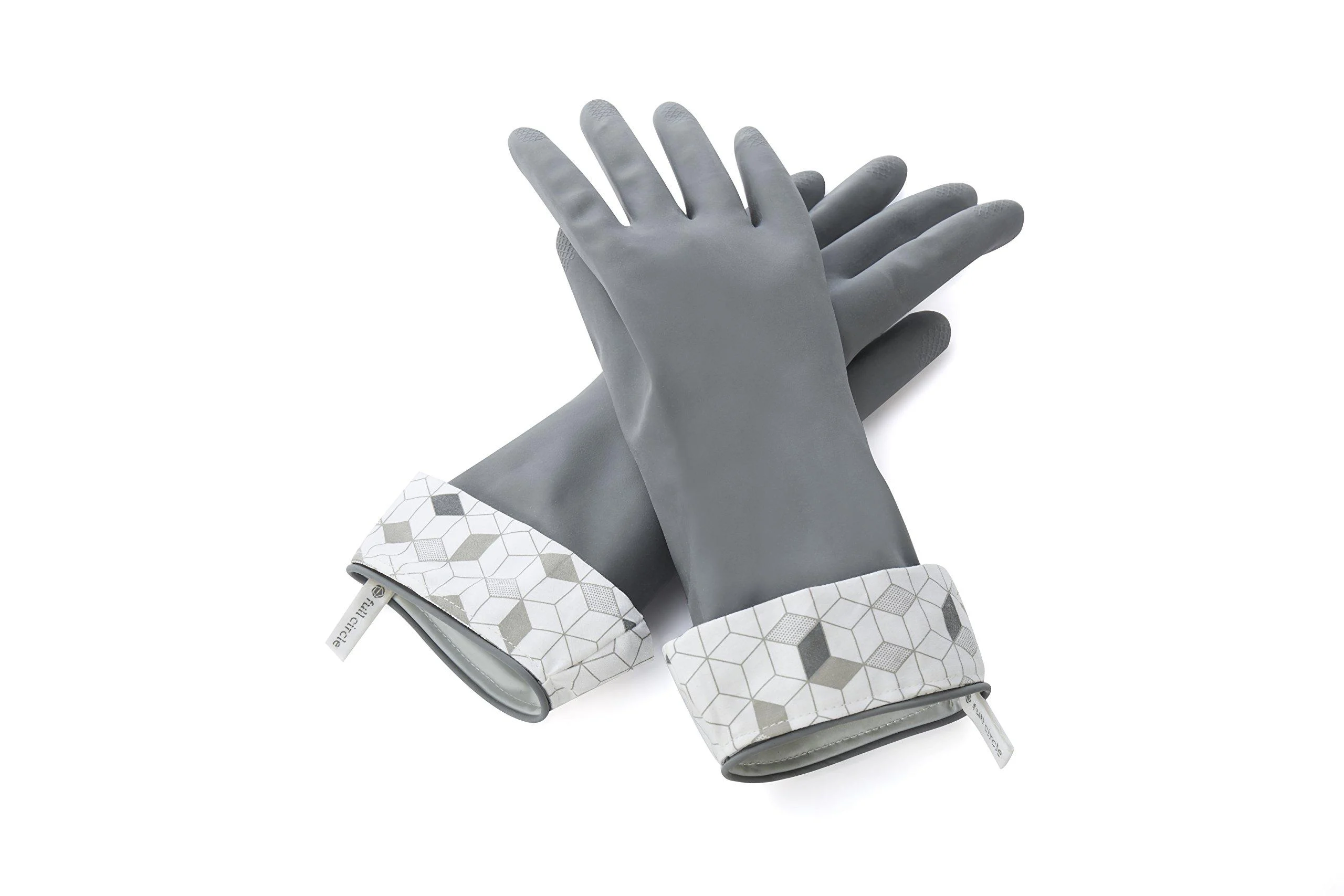 Full Circle Splash Patrol Natural Latex Cleaning Gloves Size S/M Grey 1 Pair