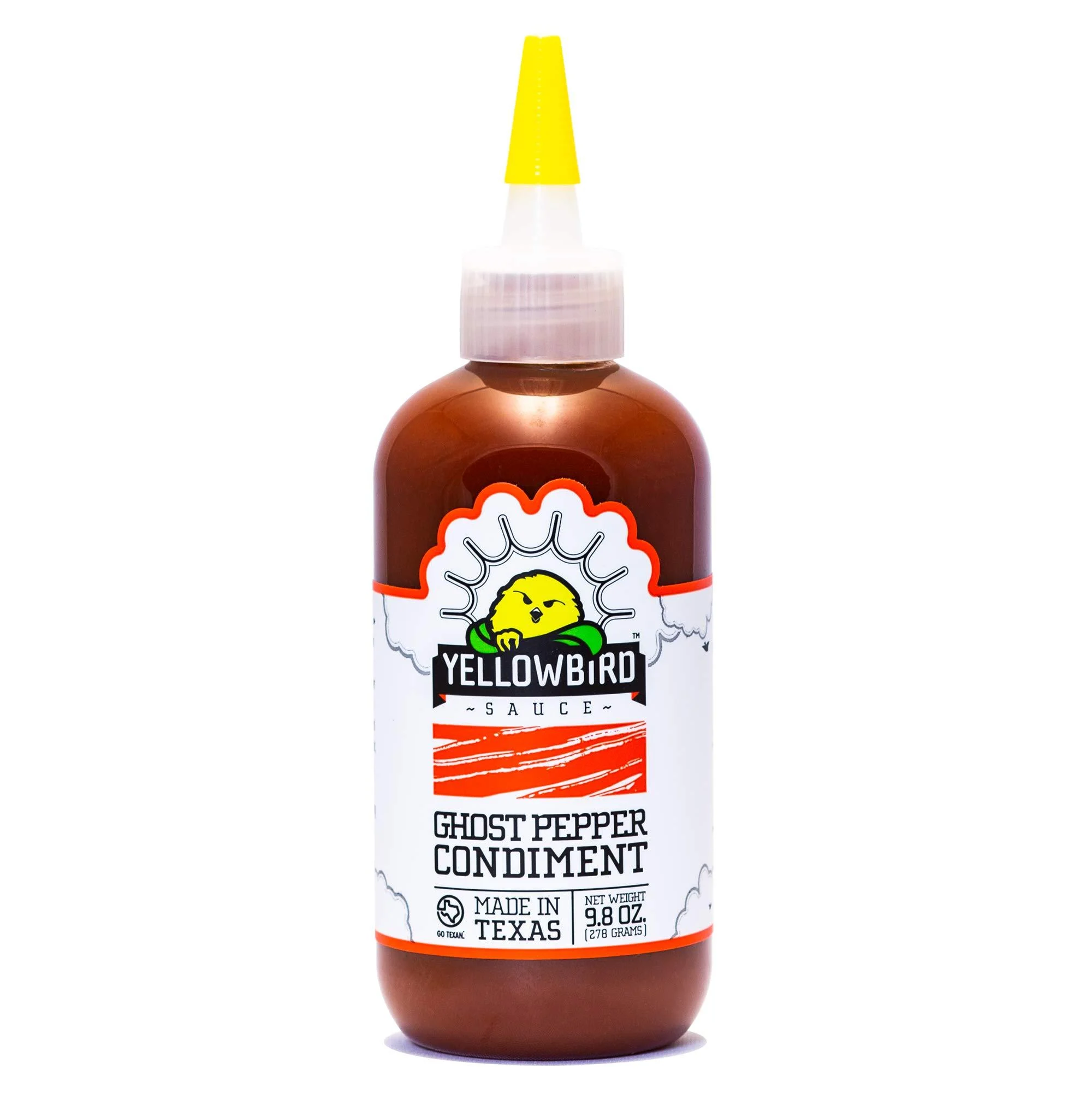 Ghost Pepper Hot Sauce by Yellowbird - Hot and Smoky Hot Pepper Sauce with Smoked Ghost Peppers, Tomatoes and Onions - Plant-Based, Gluten Free, Non-GMO Pepper Sauce - Homegrown in Austin - 9.8 oz Pepper 9.8 Ounce (Pack