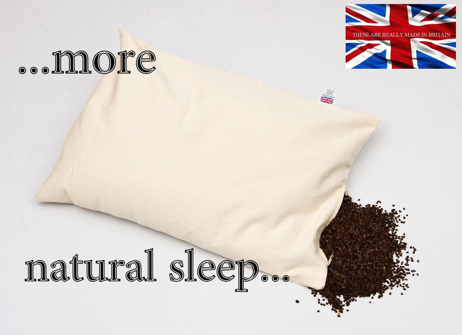 Organic Buckwheat Pillow Larger Size 71 x 43cm Weight 3.6kg Made in UK - Pillow Perfect