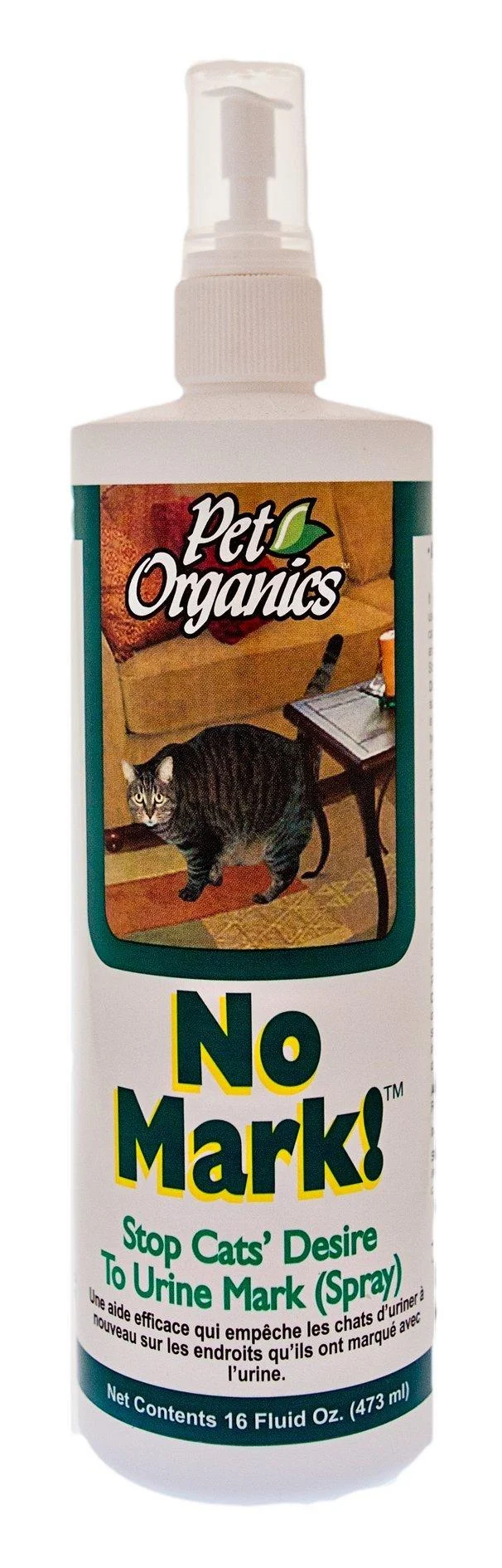 NaturVet Pet Organics No Mark Spray For Cats 16 oz Deters Cats From Urine Marking & Eliminates Impulse to Remark Safe for Use On Indoor Surfaces