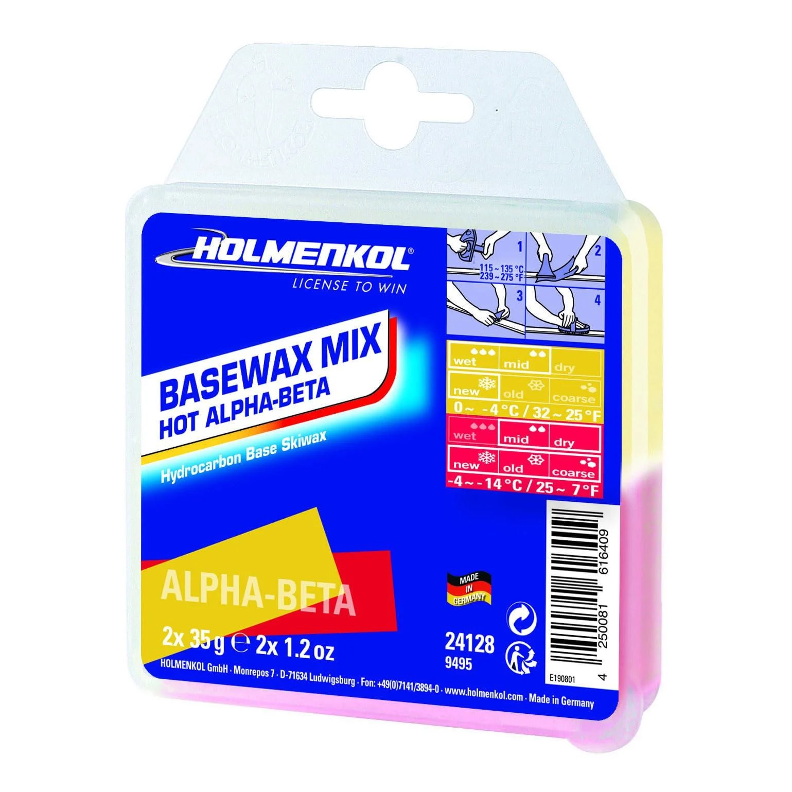 Holmenkol Worldcup Mix 2X 35g yellow-red