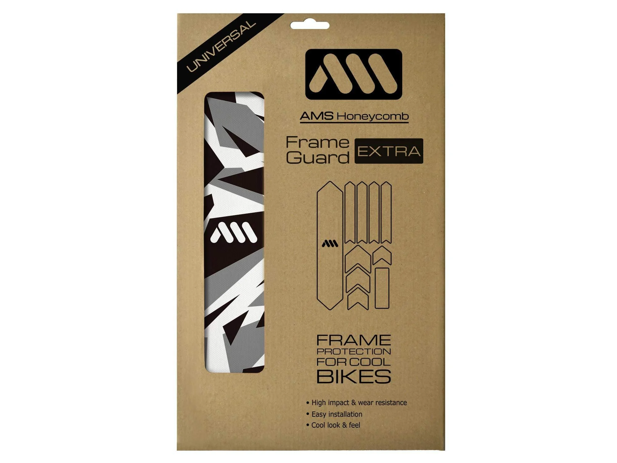 All Mountain Style AMS High Impact Frame Guard Extra Semi-Transparent Protects Your Bike from Scratches and dings Digital/Camo