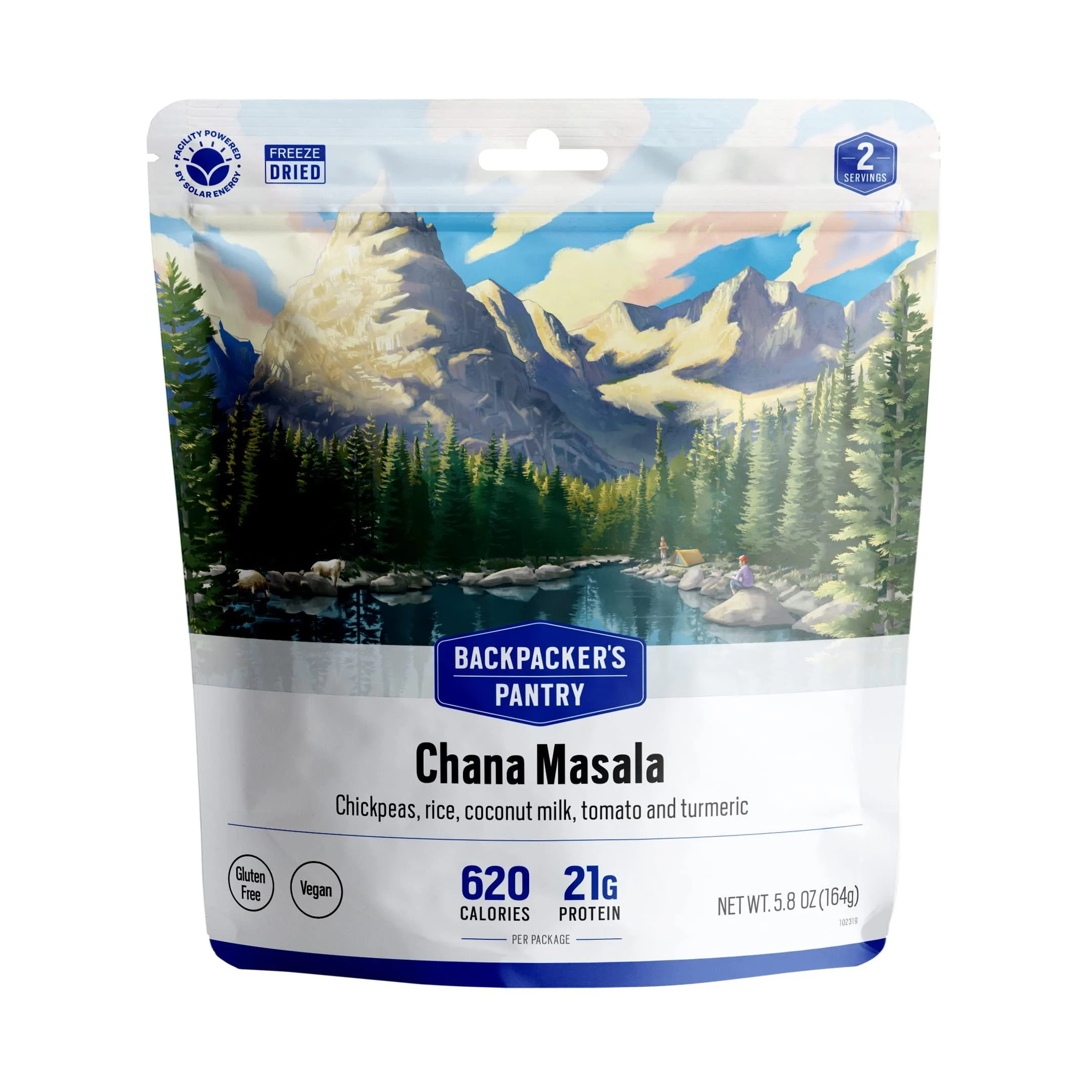 Backpacker's Pantry Chana Masala - Freeze Dried Backpacking & Camping Food - Emergency Food - 21 Grams of Protein, Vegan, Gluten-Free - 1 Count Pouch (1 - Count)