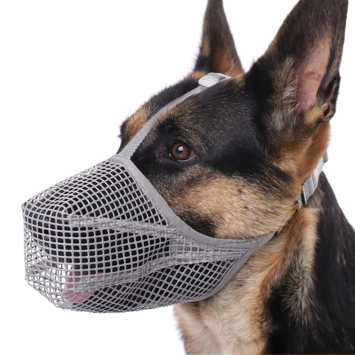 Dog muzzle muzzle with soft mains cover for small medium-sized and large dogs poisoned bait protection muzzle with adjustable straps bite chew and lick gray XS: snout (4 "-6 ")