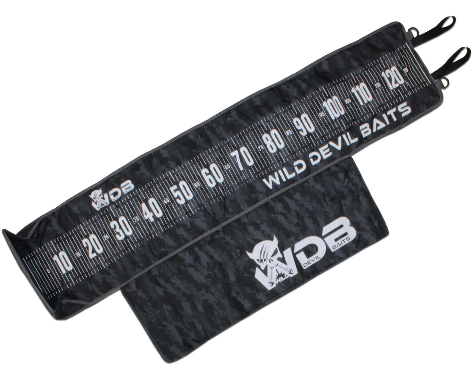 Angel-Berger Wild Devil Baits Camo Measure Mat 130cm Unhooking Mat with Tape Measure Predatory Fish