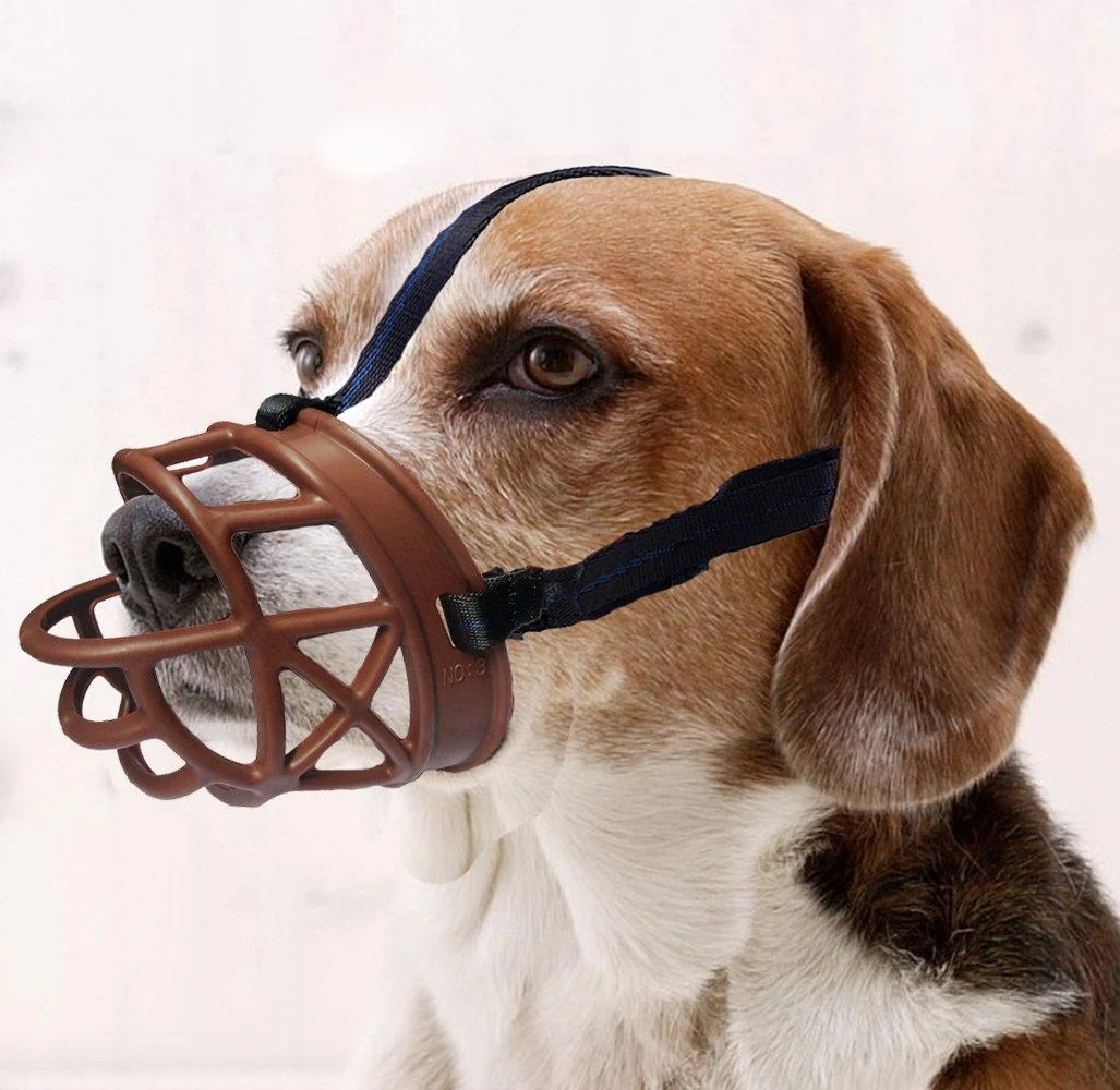 Dog Muzzle Basket Breathable Silicone Muzzle for Anti Barking and Anti Chewing (Size 2.56in Brown) Size2-9/3 in Brown